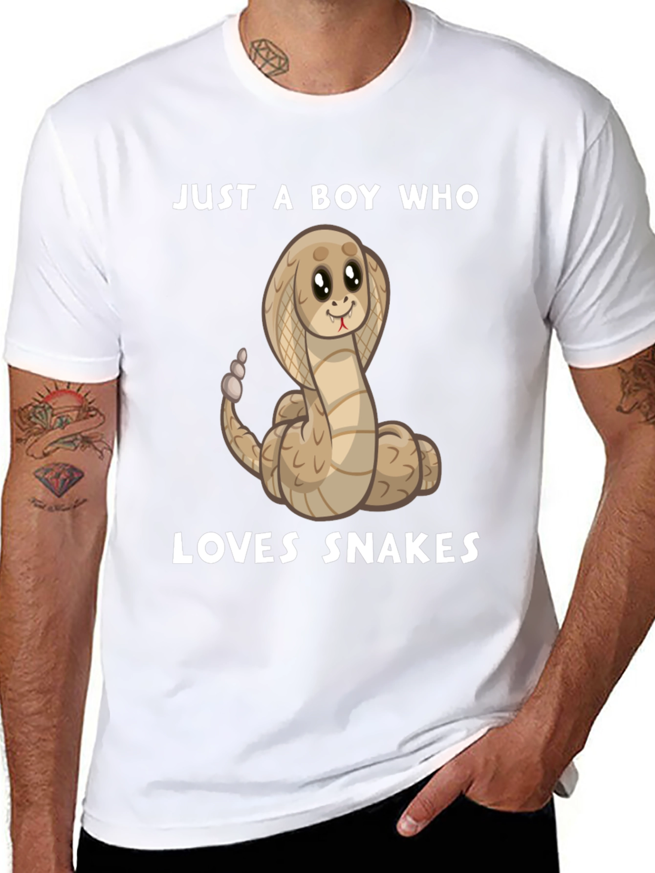 Boys Snake Lover T-Shirt - Cute Cartoon Cobra