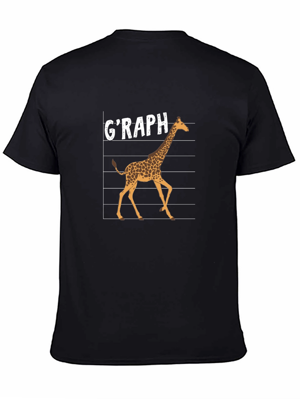 Graph Giraffe Graphic T-Shirt - Black Cotton Tee