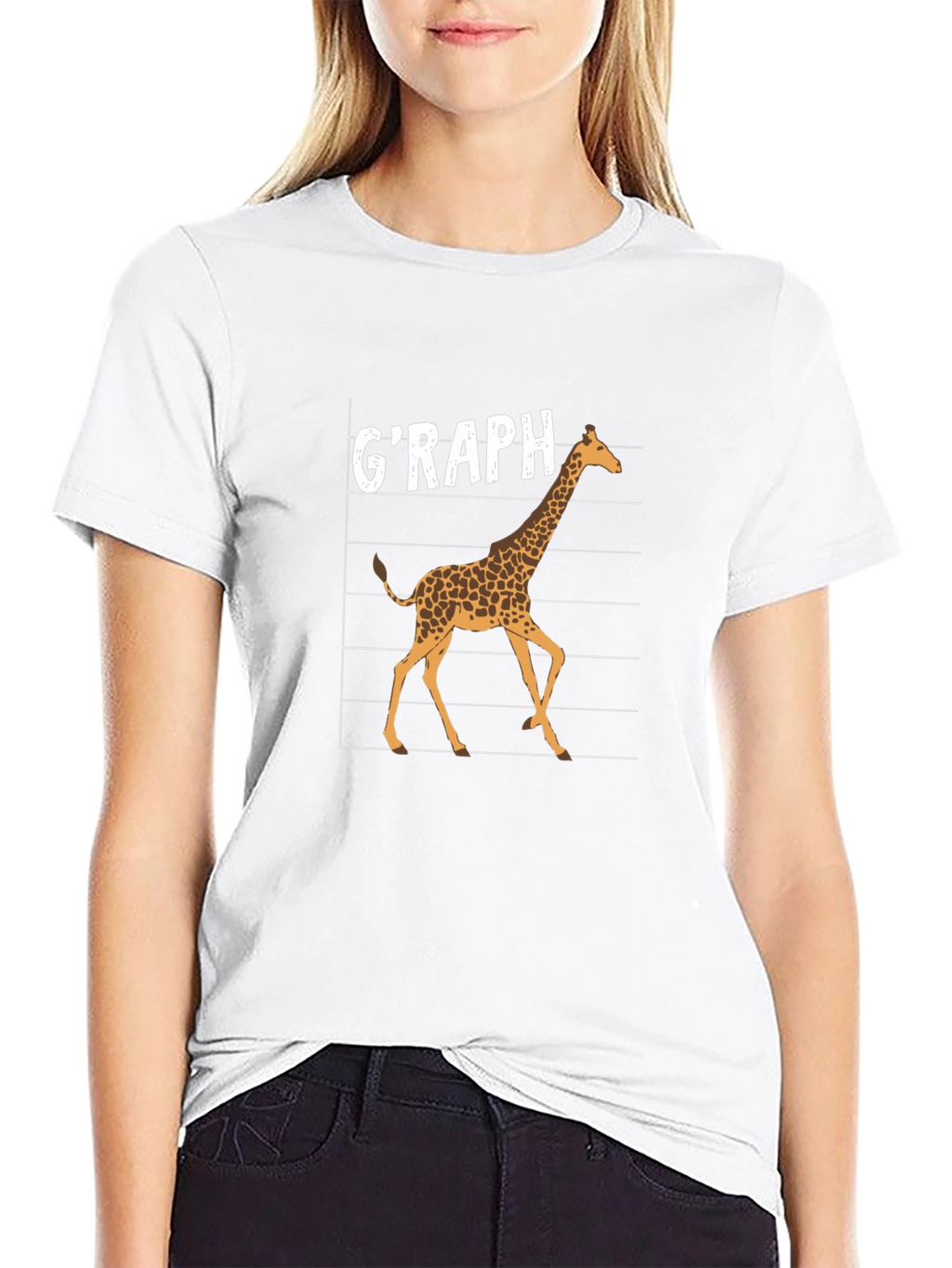 Graph Giraffe Graphic T-Shirt - Black Cotton Tee