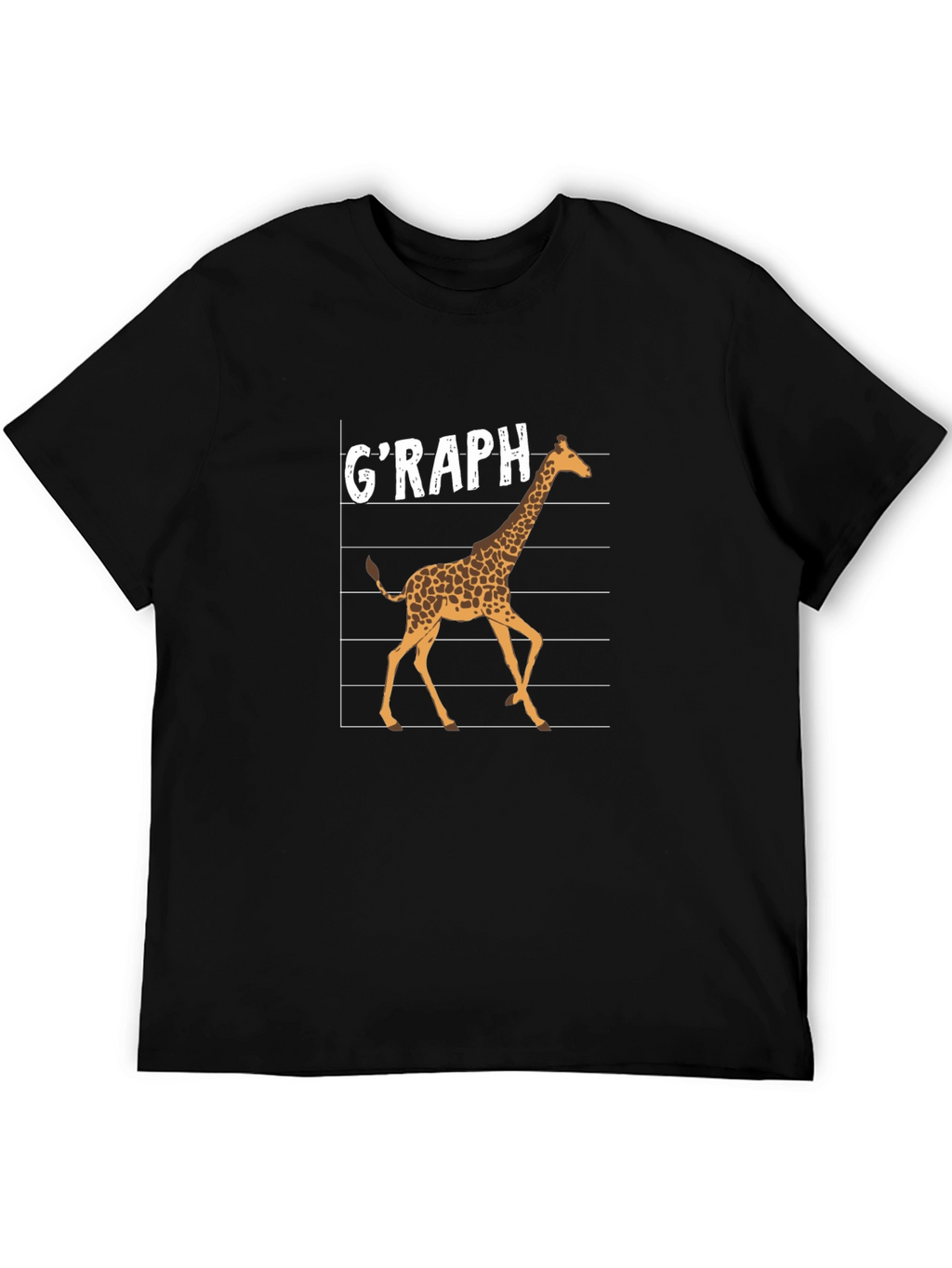 Graph Giraffe Graphic T-Shirt - Black Cotton Tee