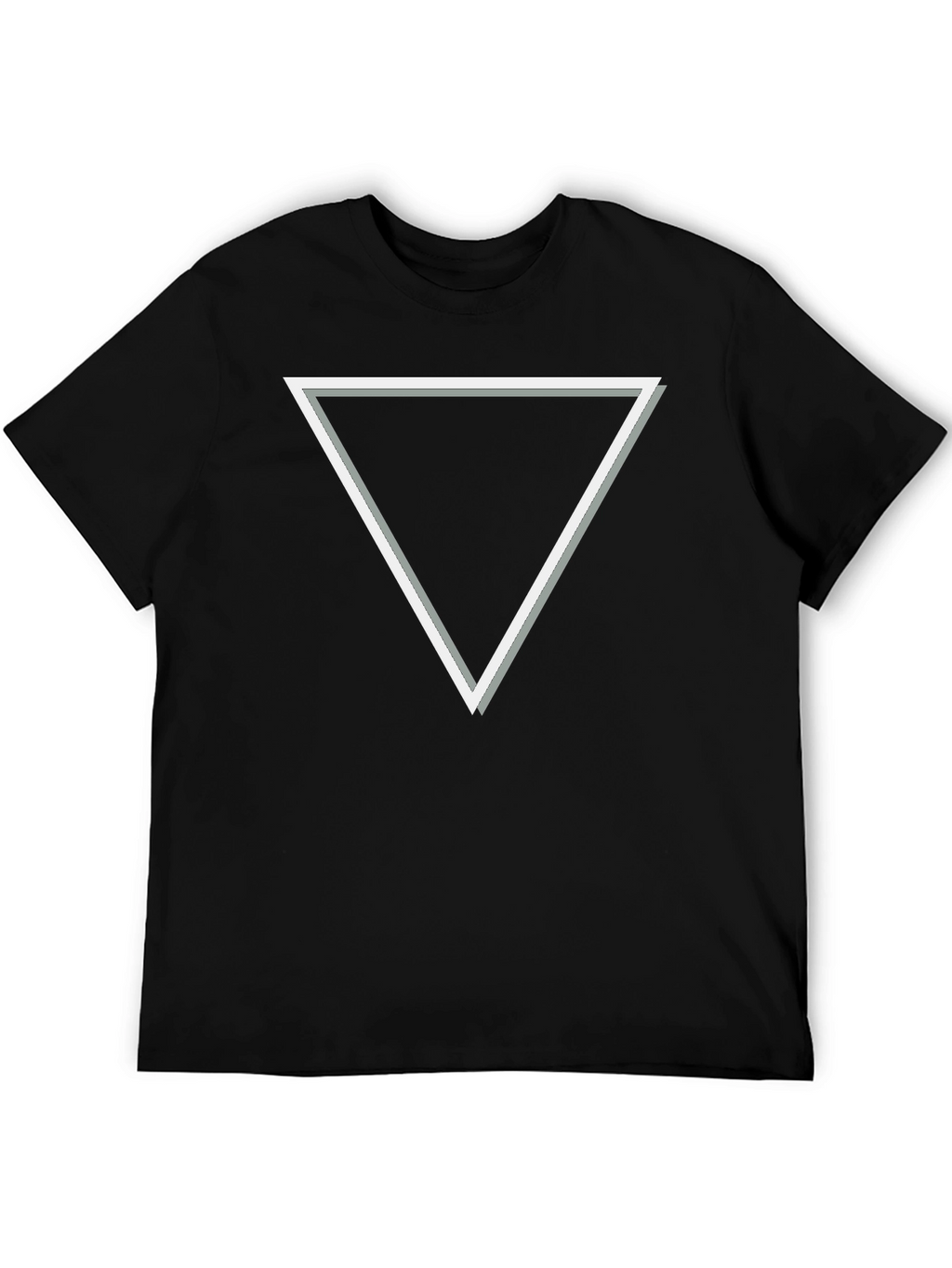 Modern Triangle Graphic Tee - Sleek Black Cotton T-Shirt
