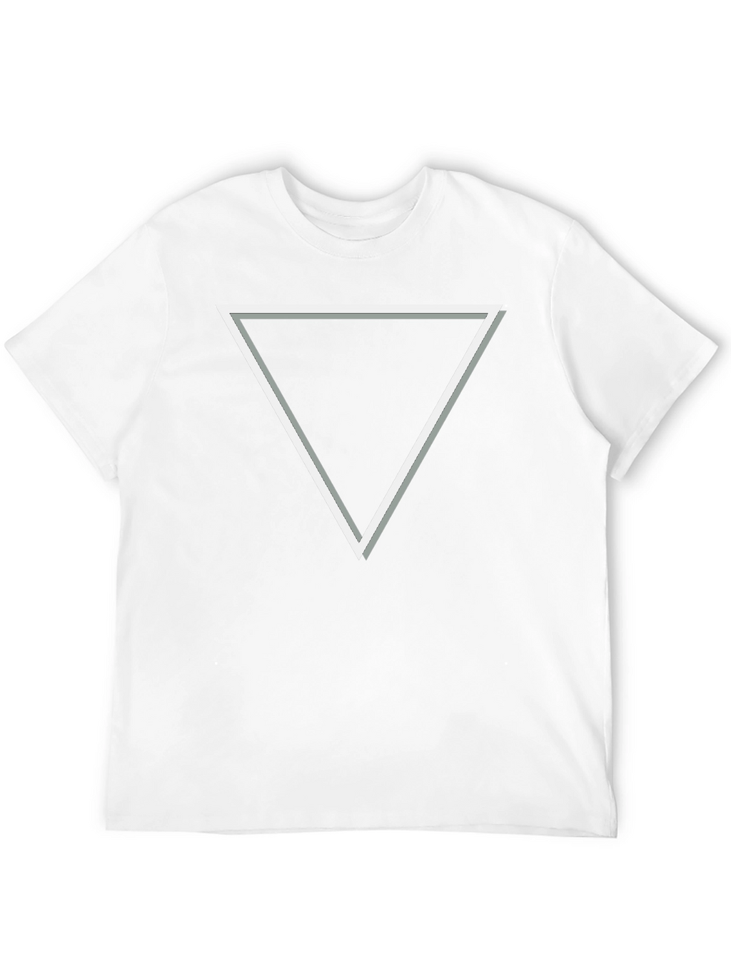 Modern Triangle Graphic Tee - Sleek Black Cotton T-Shirt
