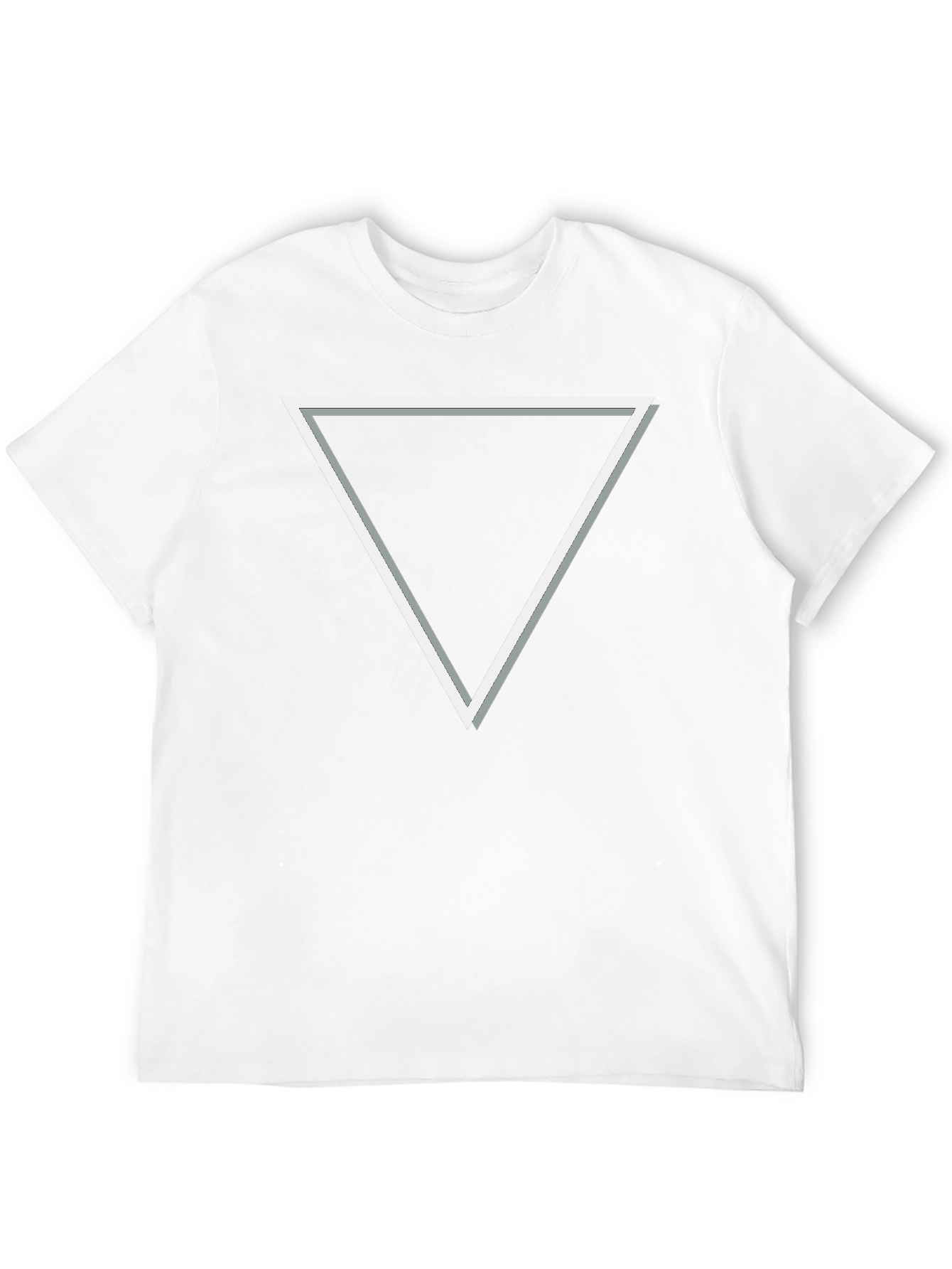 Modern Triangle Graphic Tee - Sleek Black Cotton T-Shirt