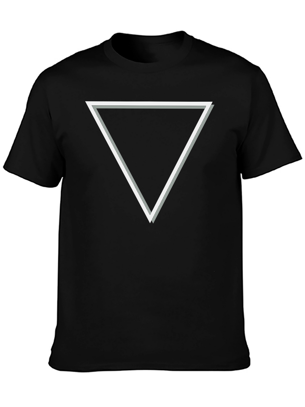Modern Triangle Graphic Tee - Sleek Black Cotton T-Shirt