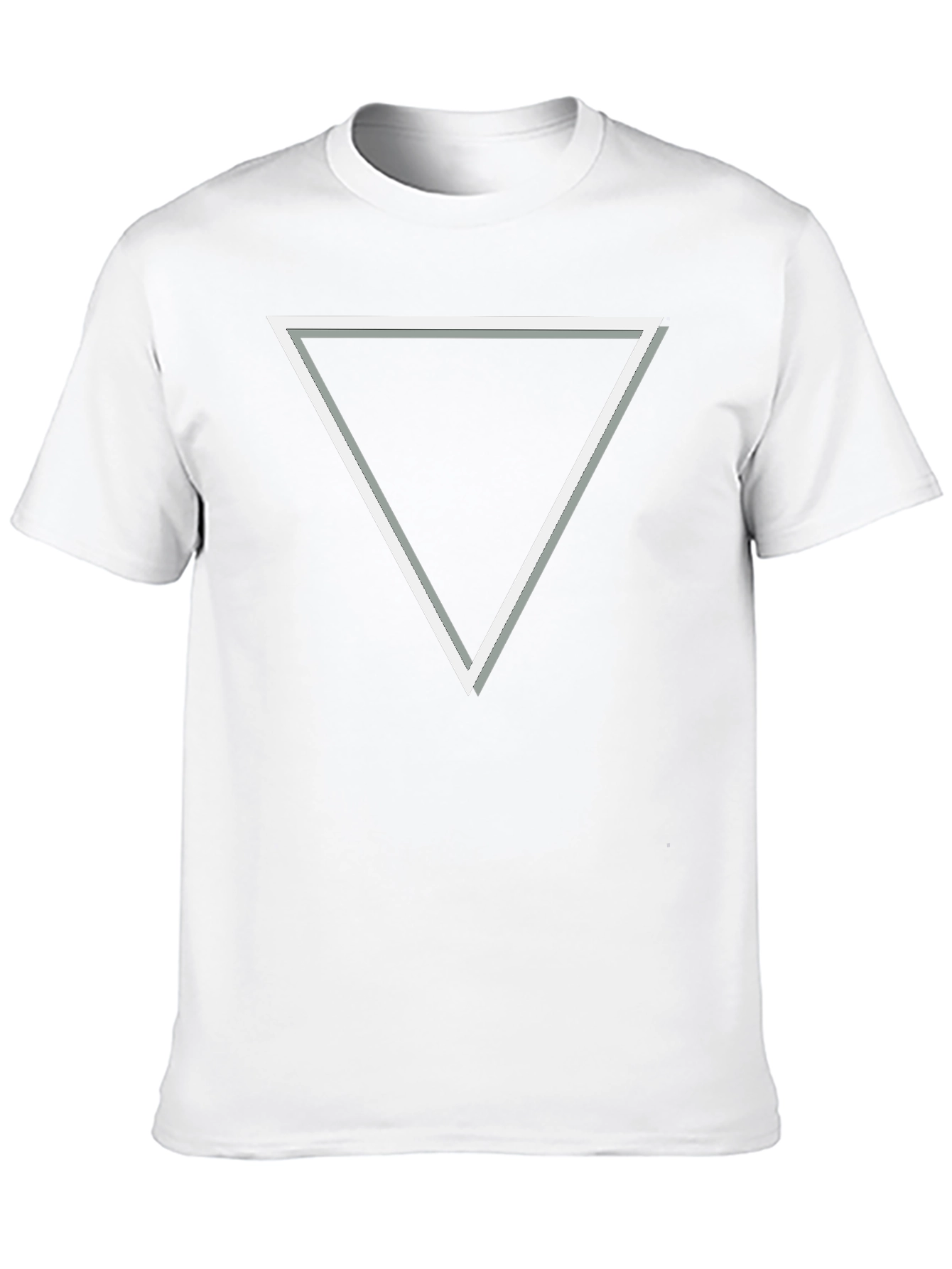 Modern Triangle Graphic Tee - Sleek Black Cotton T-Shirt