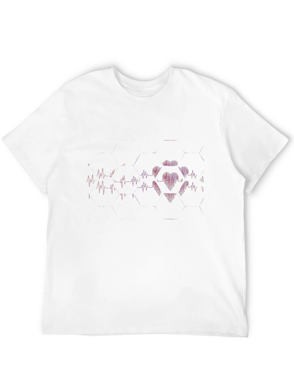 Heartbeat Hex Graphic Black T-Shirt