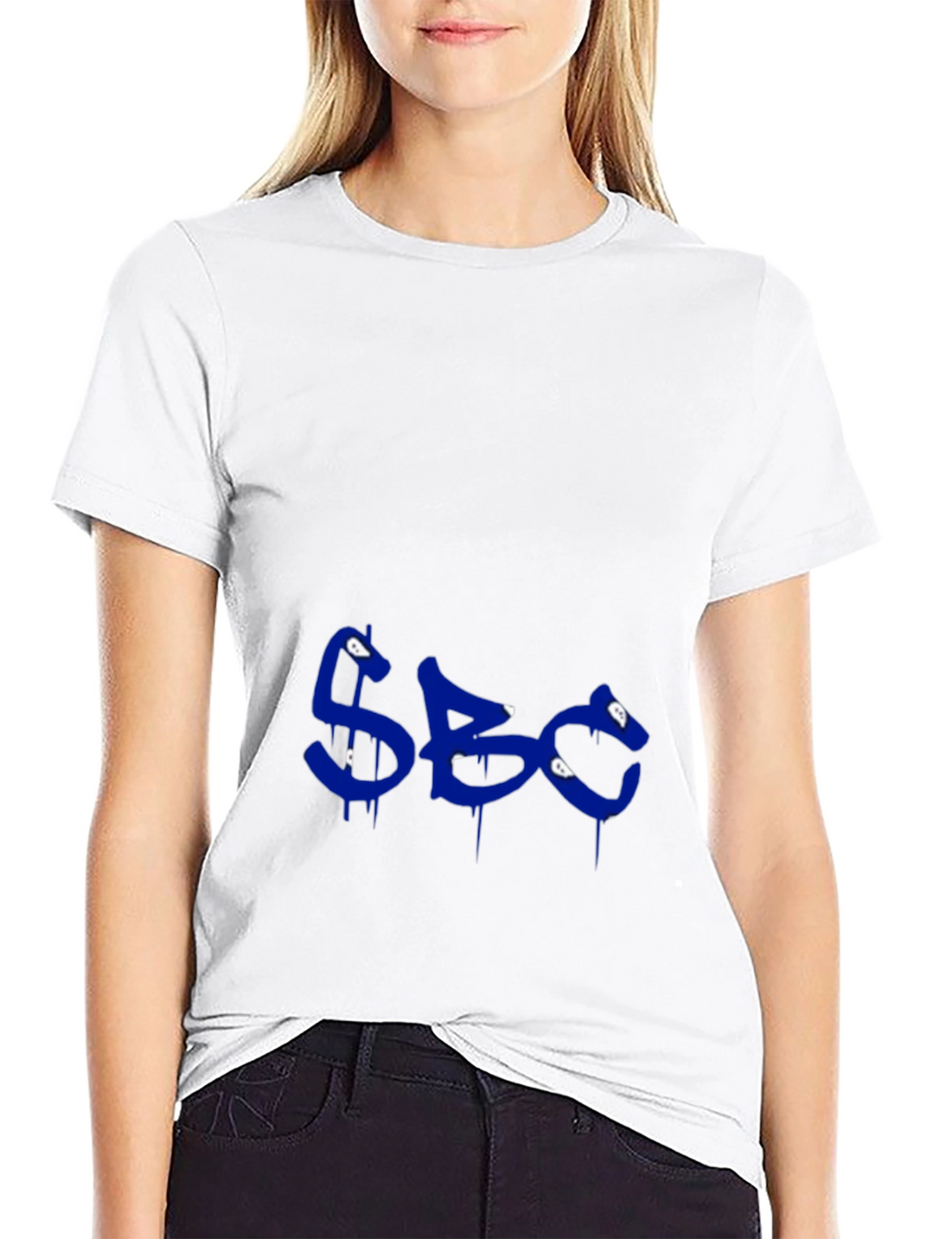Mens Black Graphic Tee - Blue SBC Print