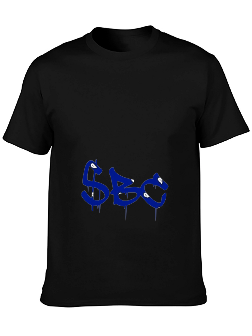 Mens Black Graphic Tee - Blue SBC Print