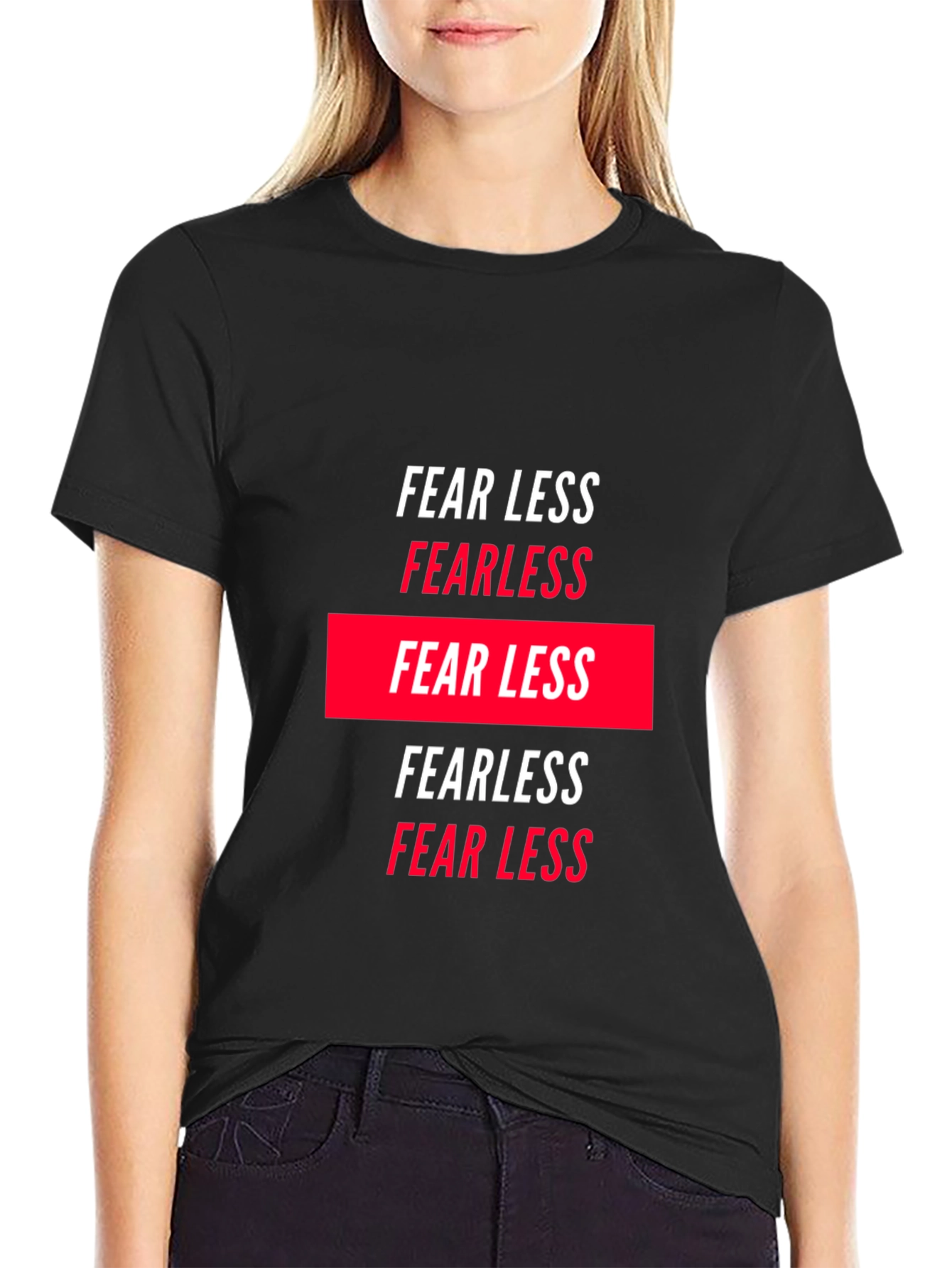 Fearless Graphic Tee - Black Crew Neck T-Shirt