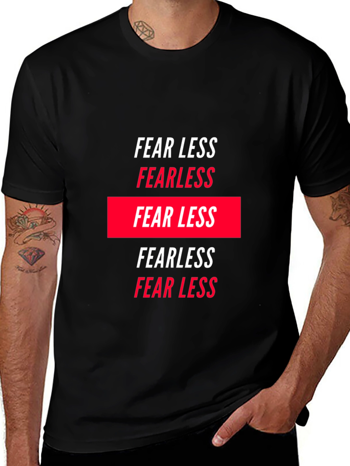 Fearless Graphic Tee - Black Crew Neck T-Shirt