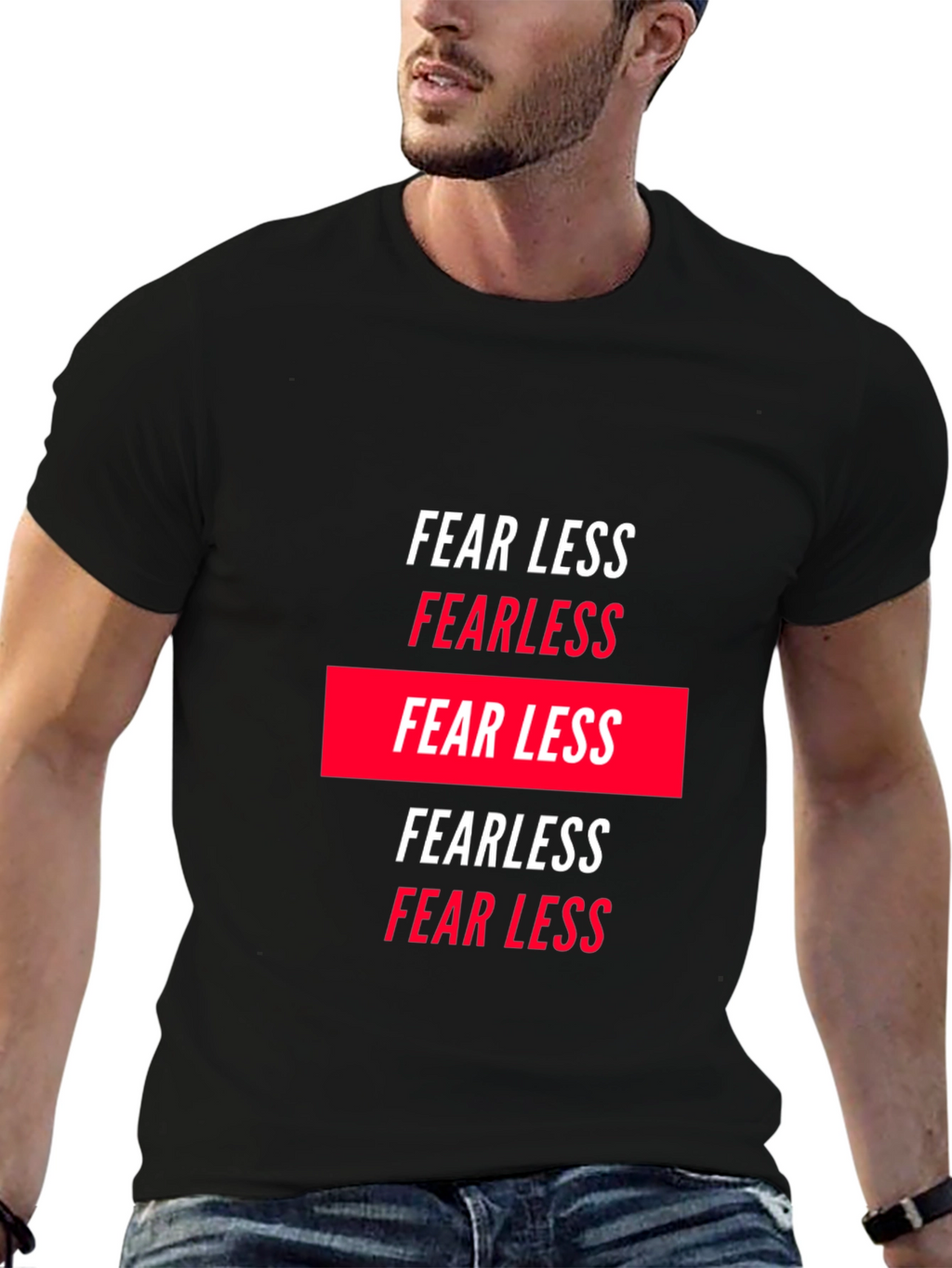 Fearless Graphic Tee - Black Crew Neck T-Shirt