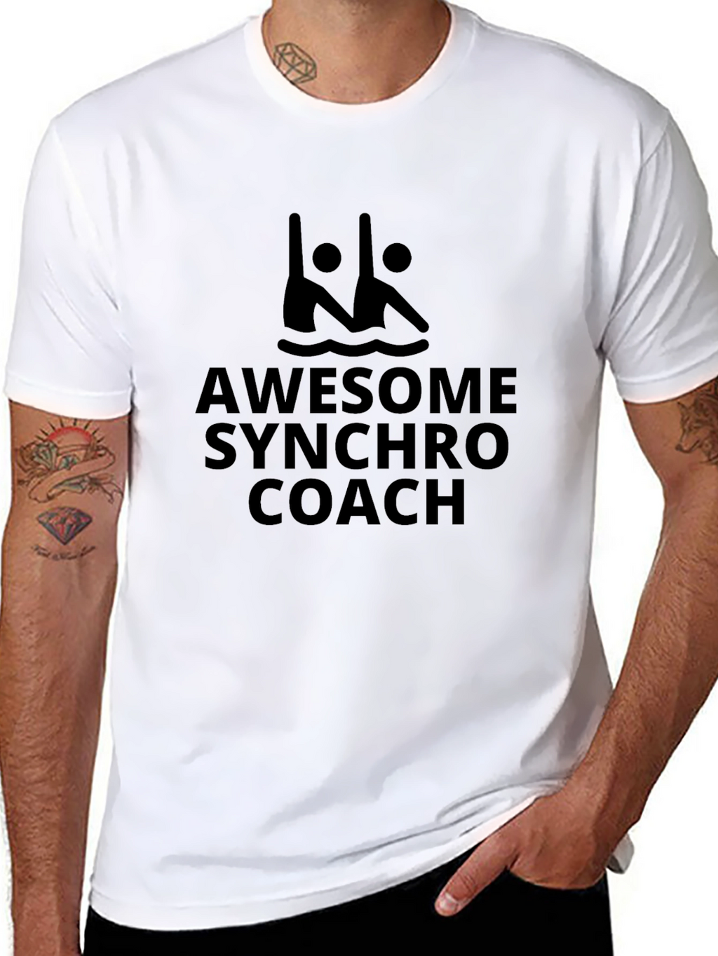Awesome Synchro Coach Black T-Shirt