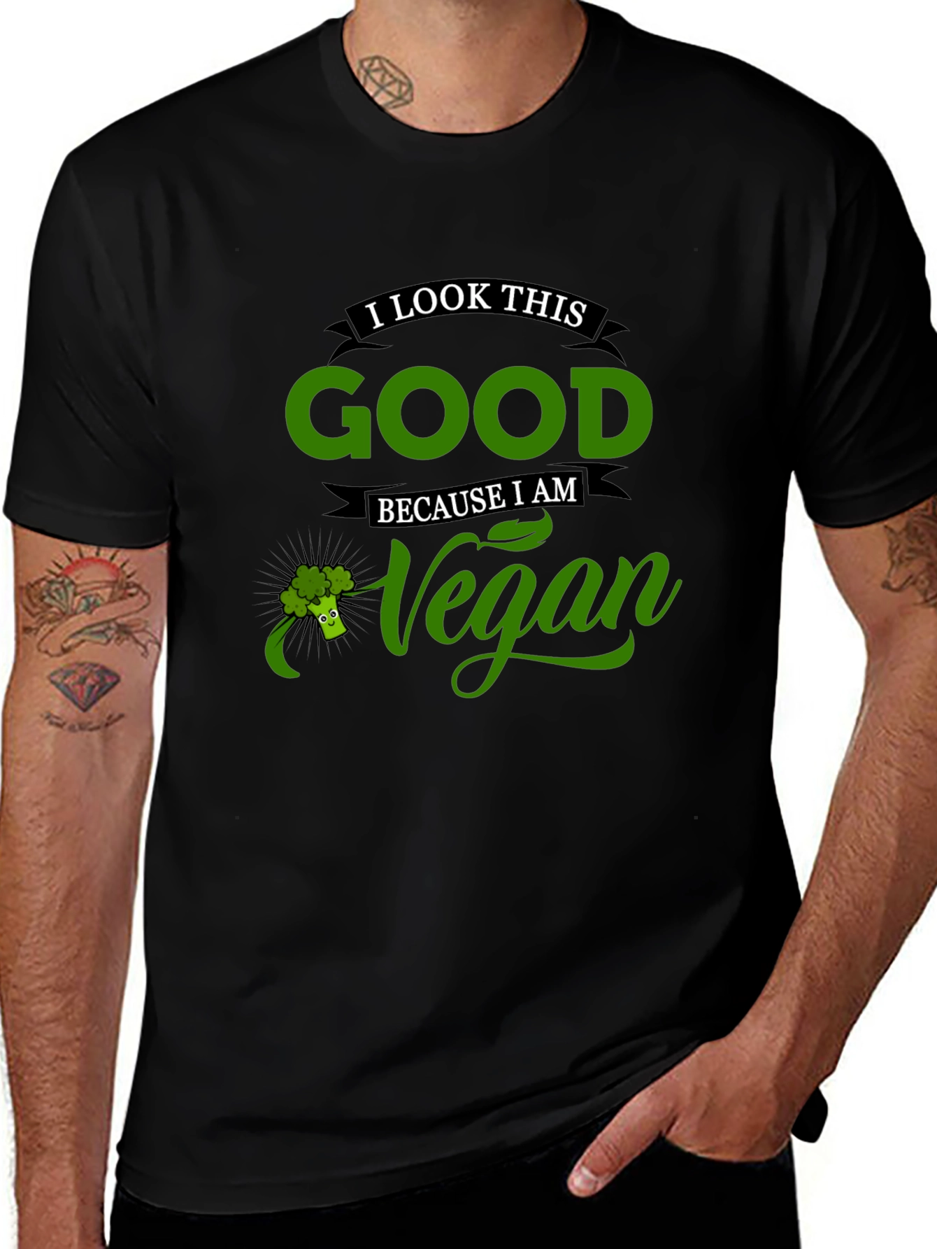 Vegan Statement Tee - I Look This Good Because I Am Vegan T-Shirt
