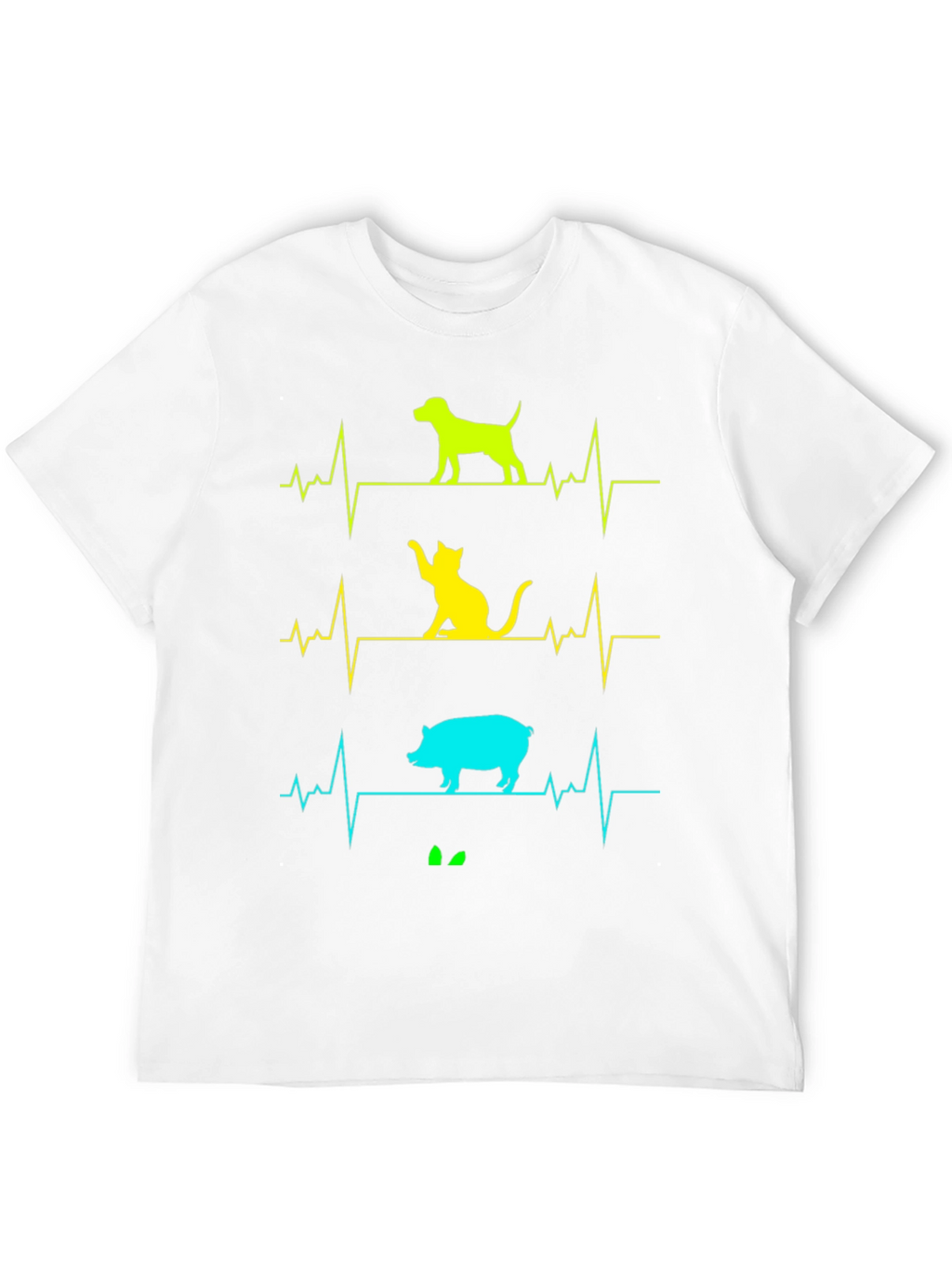 Animal Heartbeat T-Shirt - Dog Cat Pig Graphic Tee