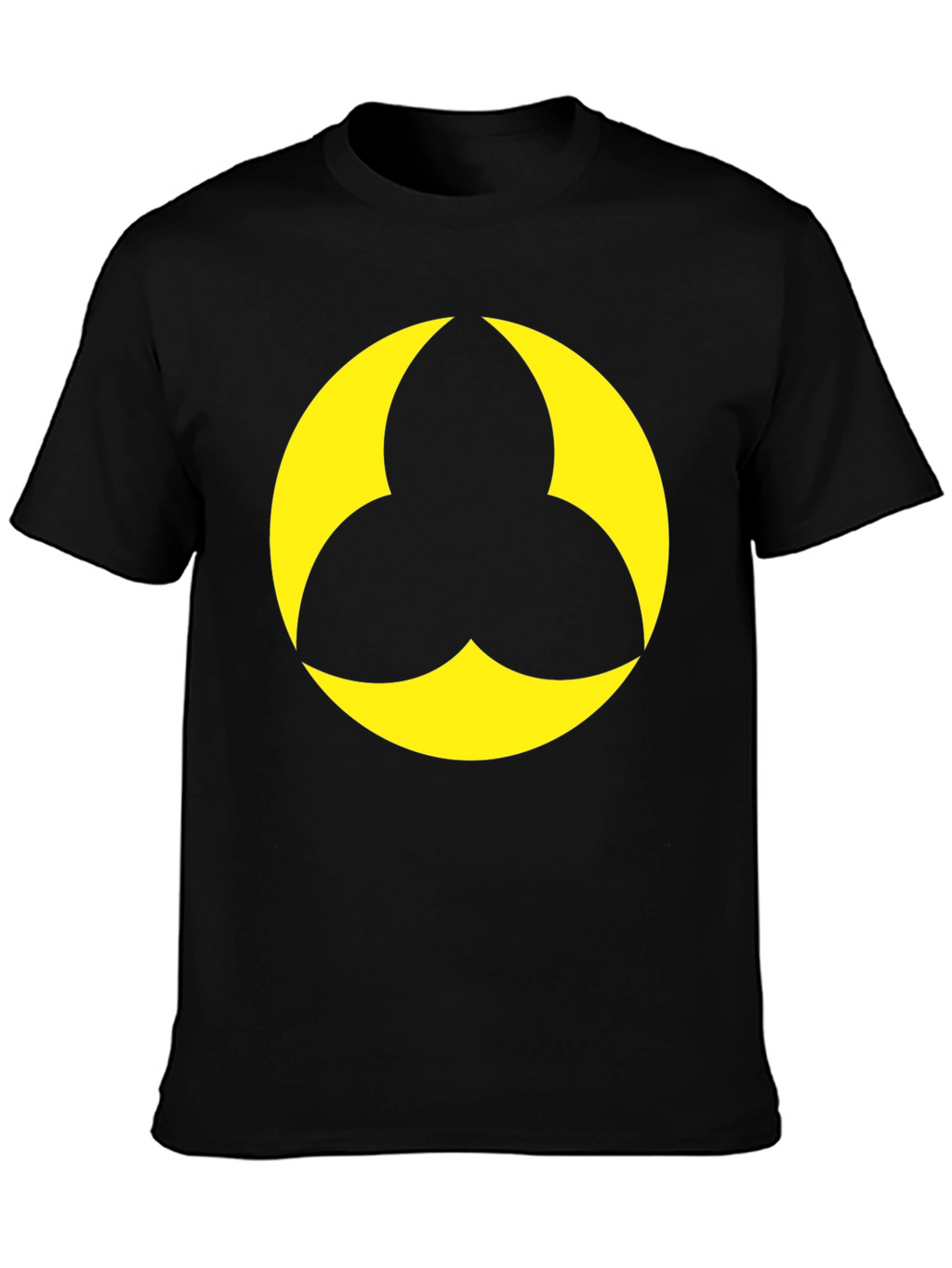 Black T-Shirt with Geometric Yellow Design