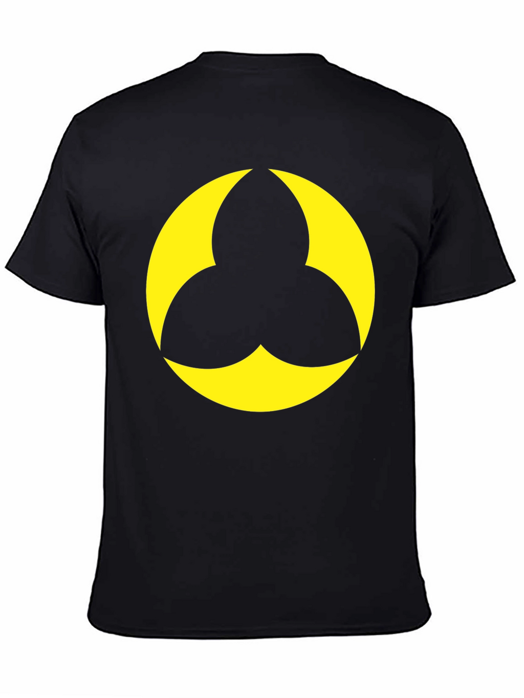 Black T-Shirt with Geometric Yellow Design