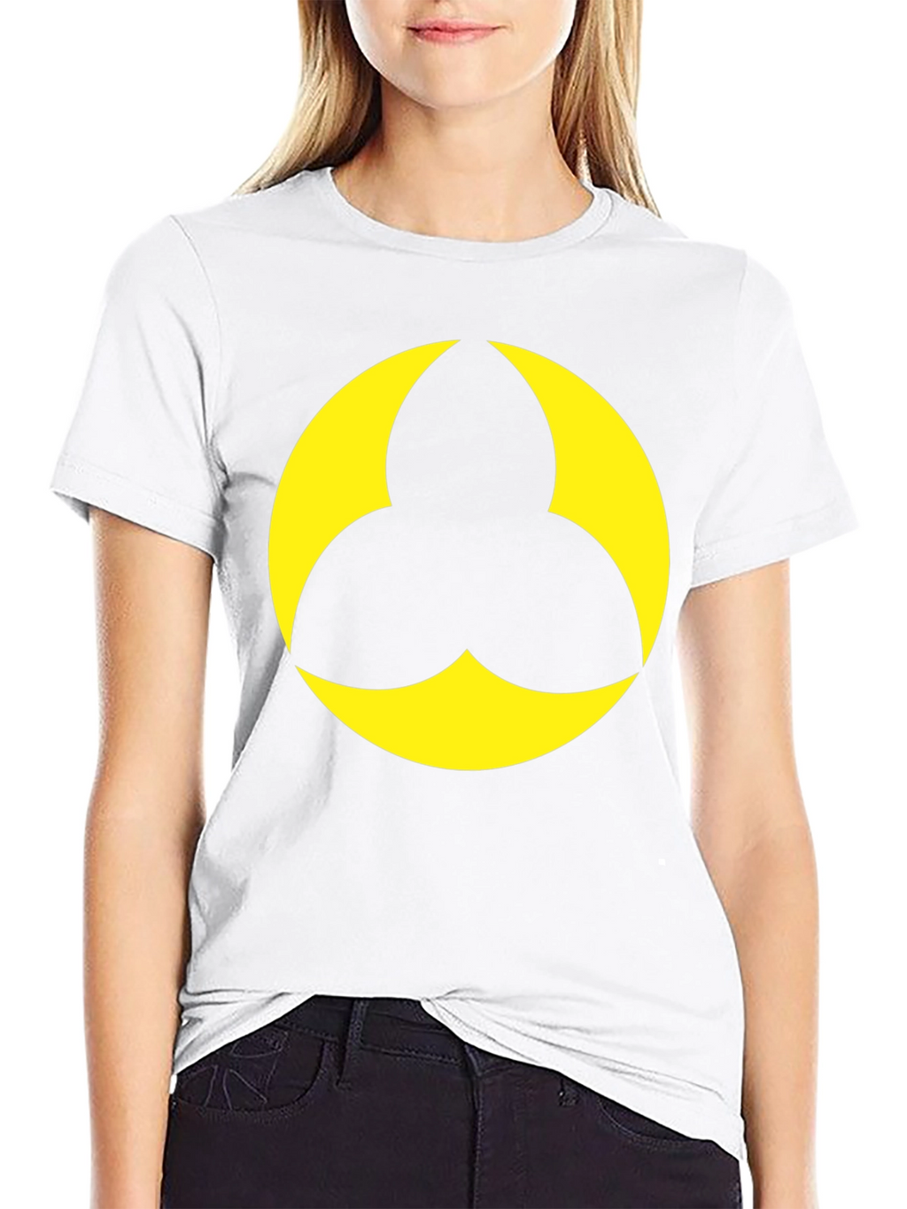 Black T-Shirt with Geometric Yellow Design