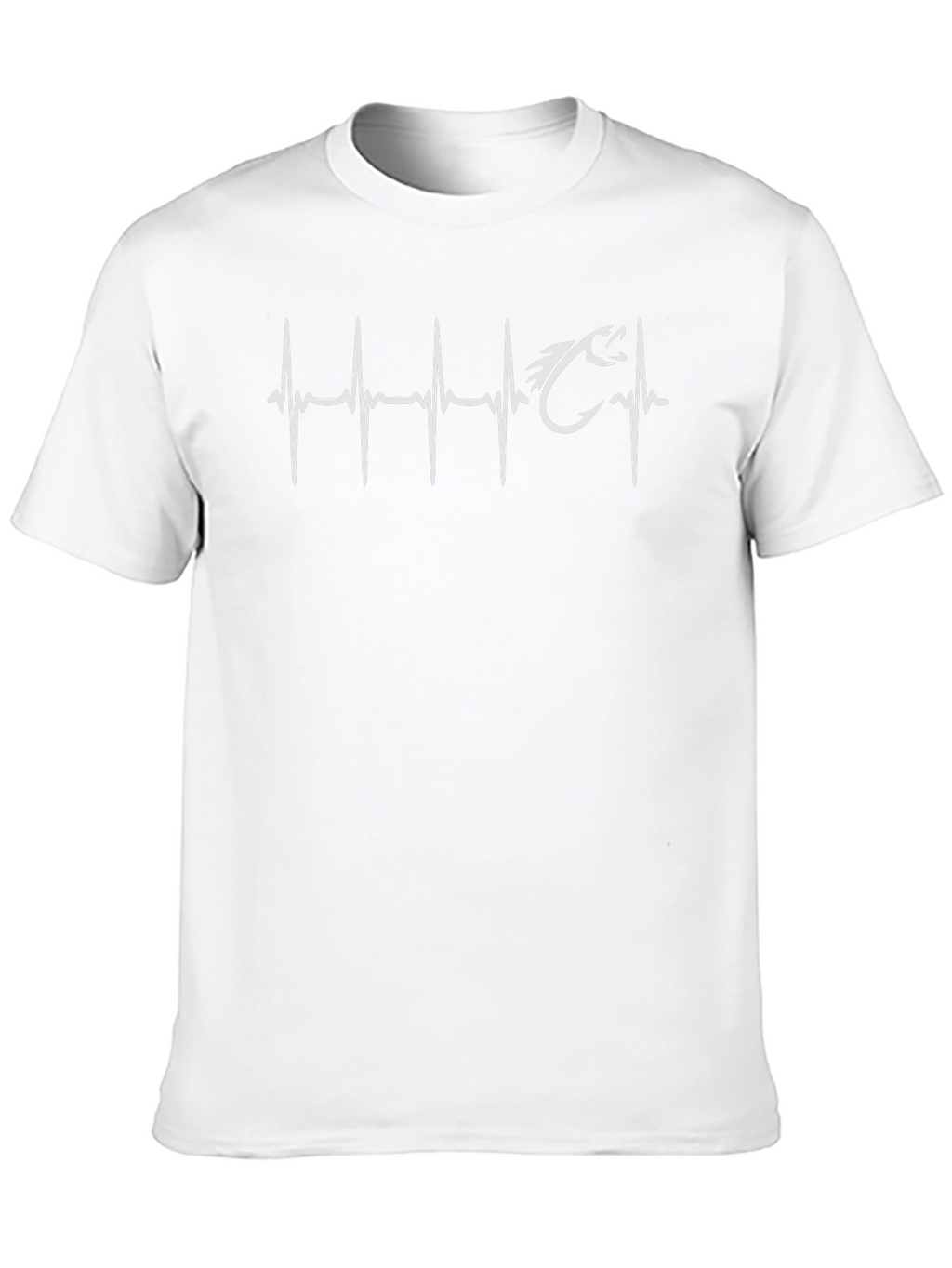 Fishing Heartbeat T-Shirt - Black
