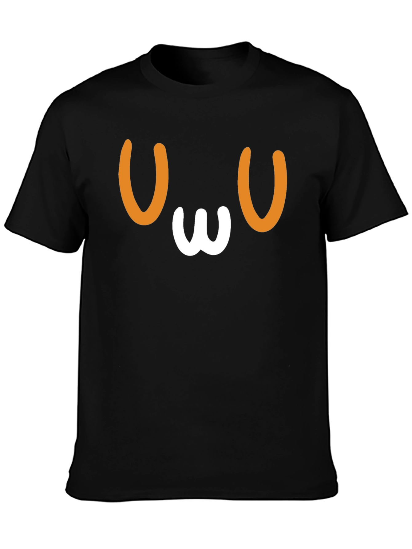 OwO Face Graphic Tee - Black Cotton Comfort