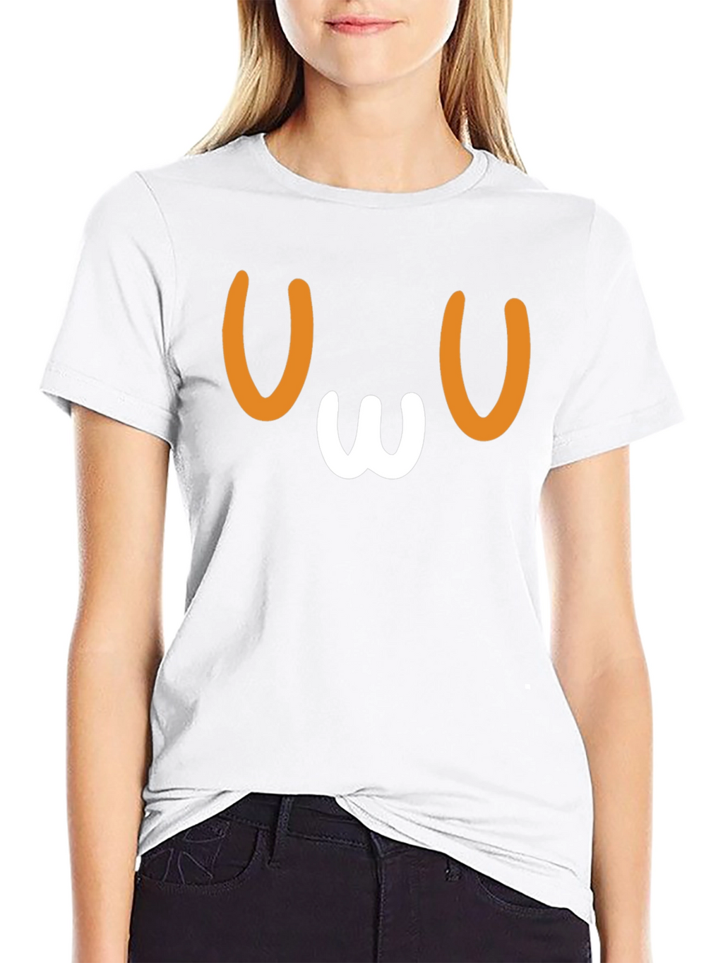 OwO Face Graphic Tee - Black Cotton Comfort