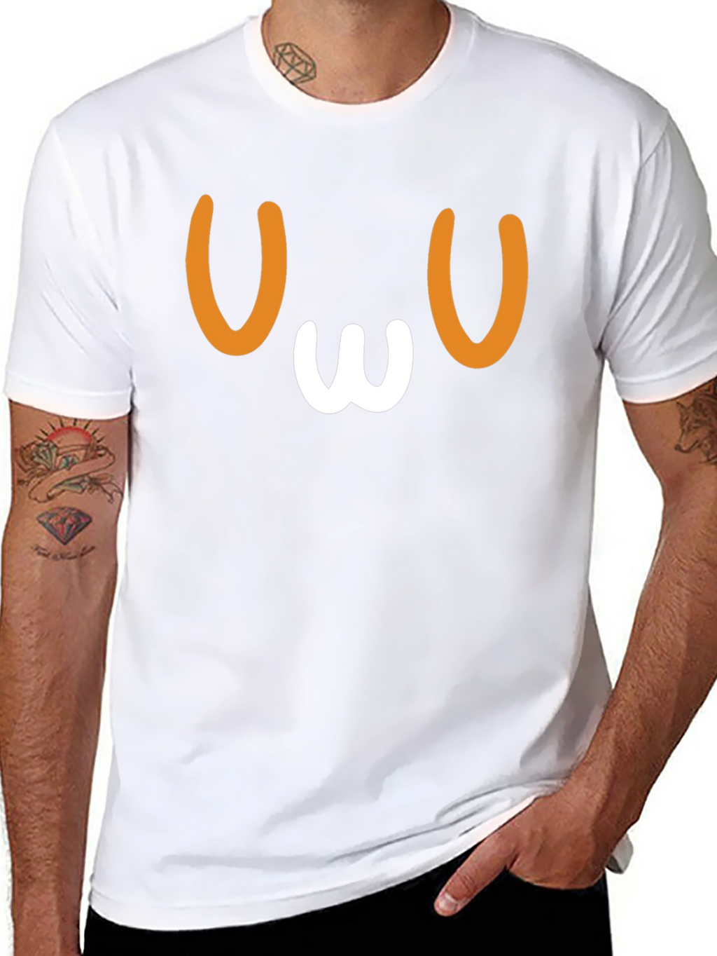 OwO Face Graphic Tee - Black Cotton Comfort