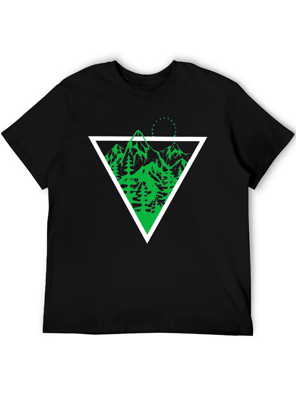 Geometric Mountain Graphic Tee - Black