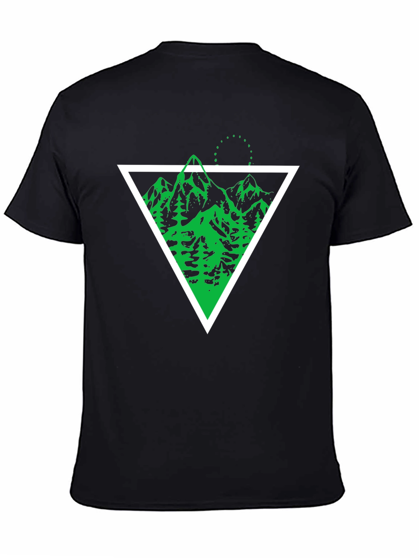 Geometric Mountain Graphic Tee - Black