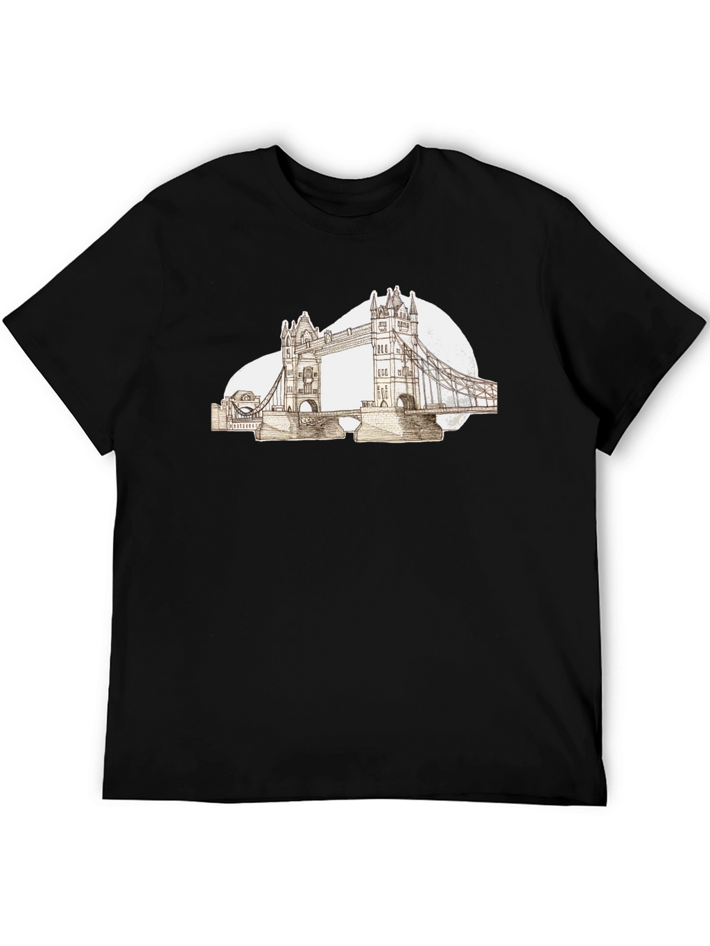 London Bridge Graphic Tee - Black Cotton T-Shirt