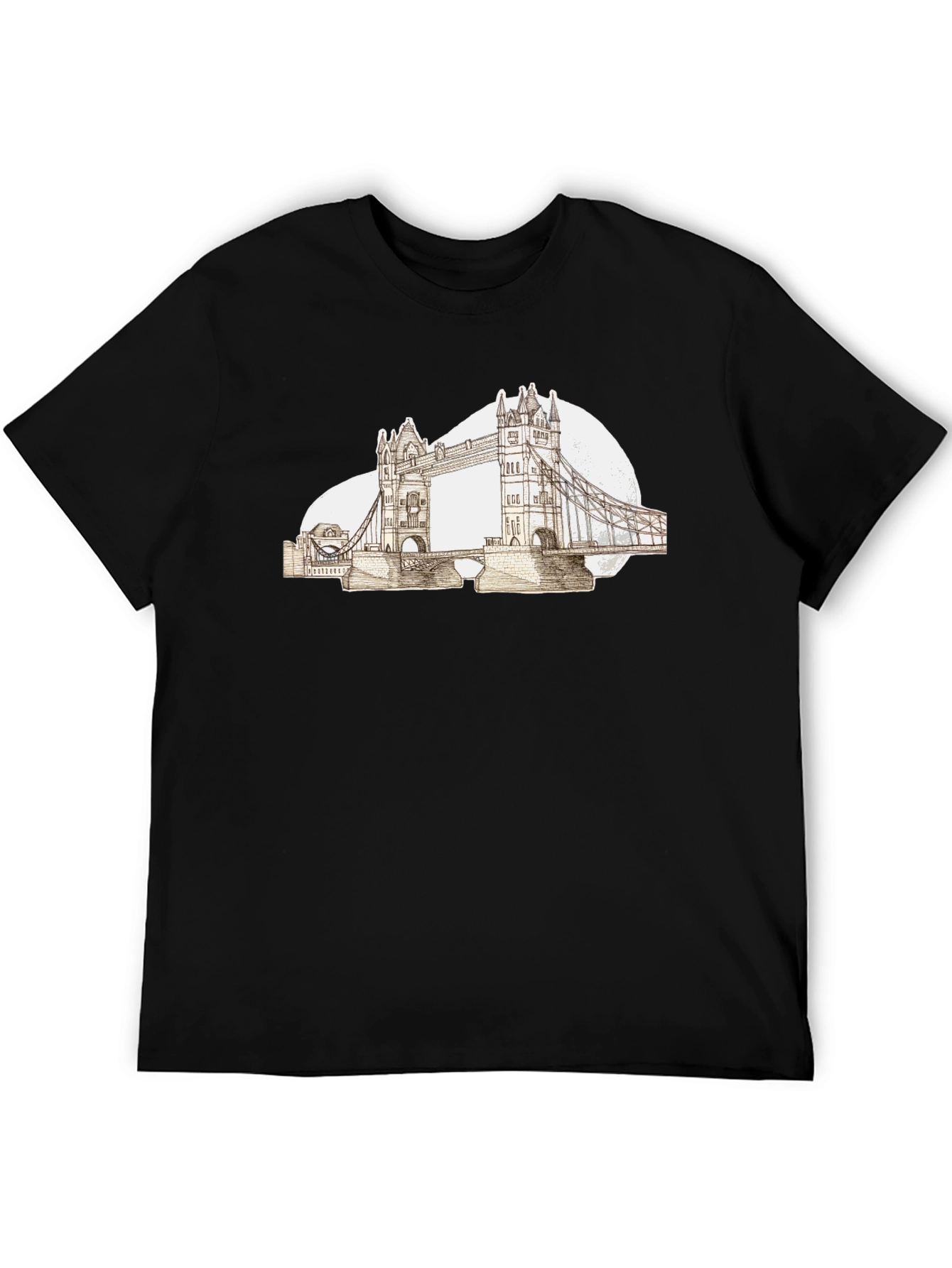 London Bridge Graphic Tee - Black Cotton T-Shirt
