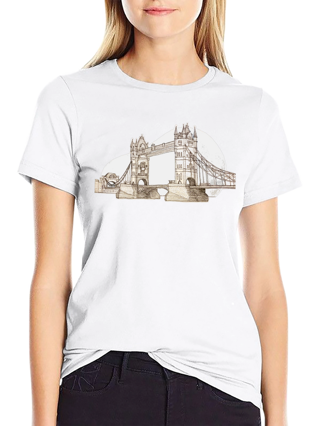 London Bridge Graphic Tee - Black Cotton T-Shirt
