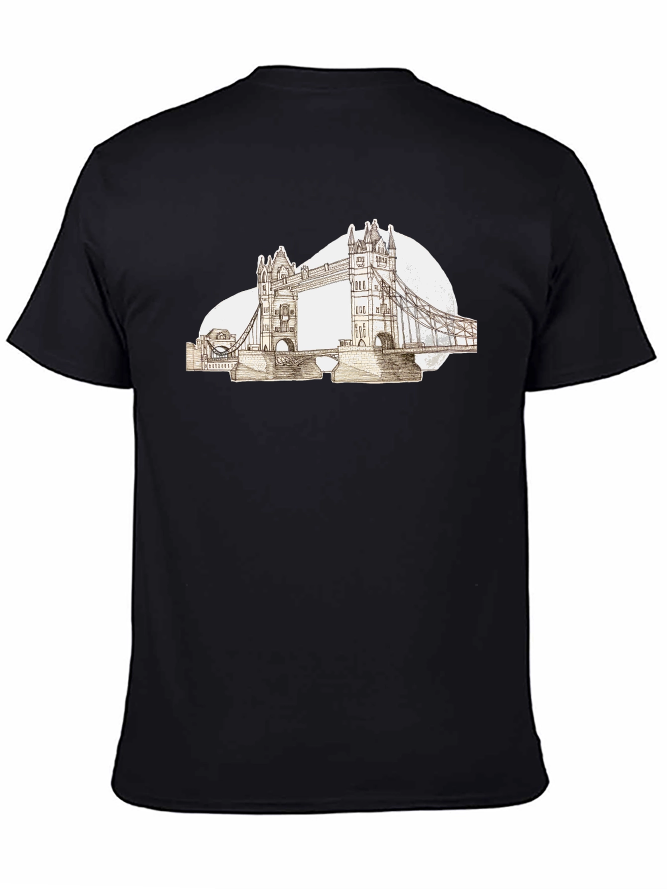London Bridge Graphic Tee - Black Cotton T-Shirt