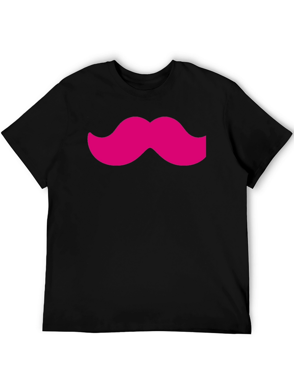 Pink Mustache Black Tee
