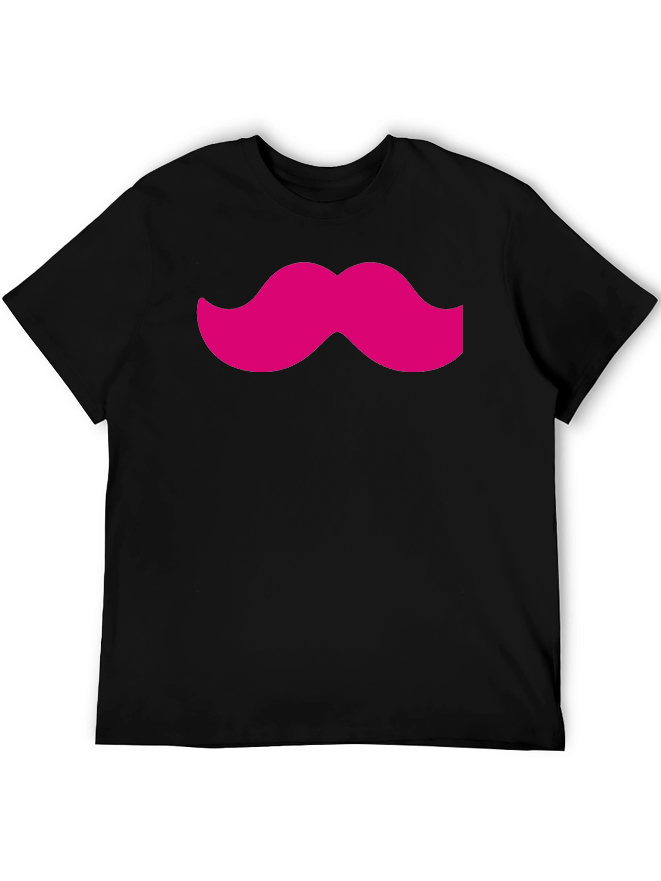 Pink Mustache Black Tee