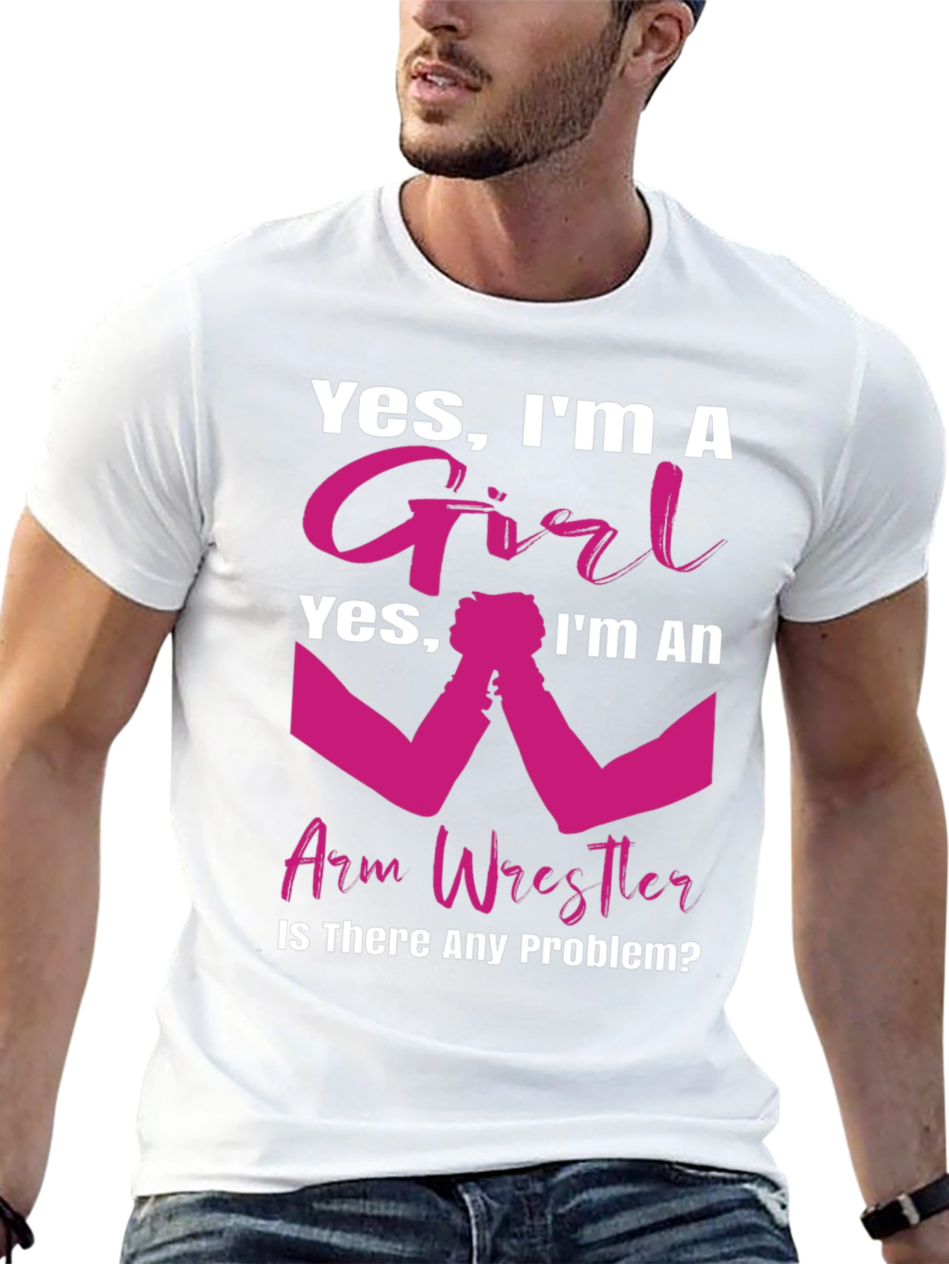 Girl Arm Wrestler T-Shirt - Powerful & Playful Design