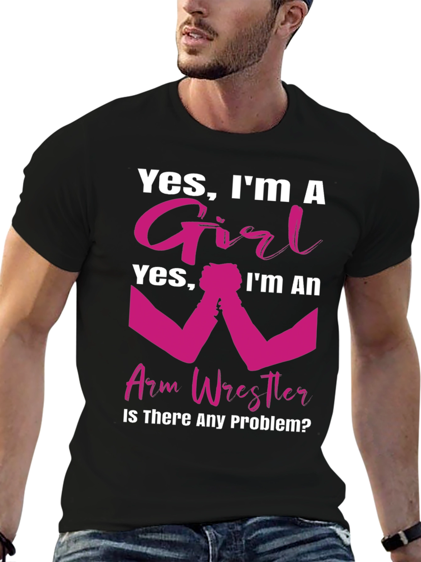 Girl Arm Wrestler T-Shirt - Powerful & Playful Design