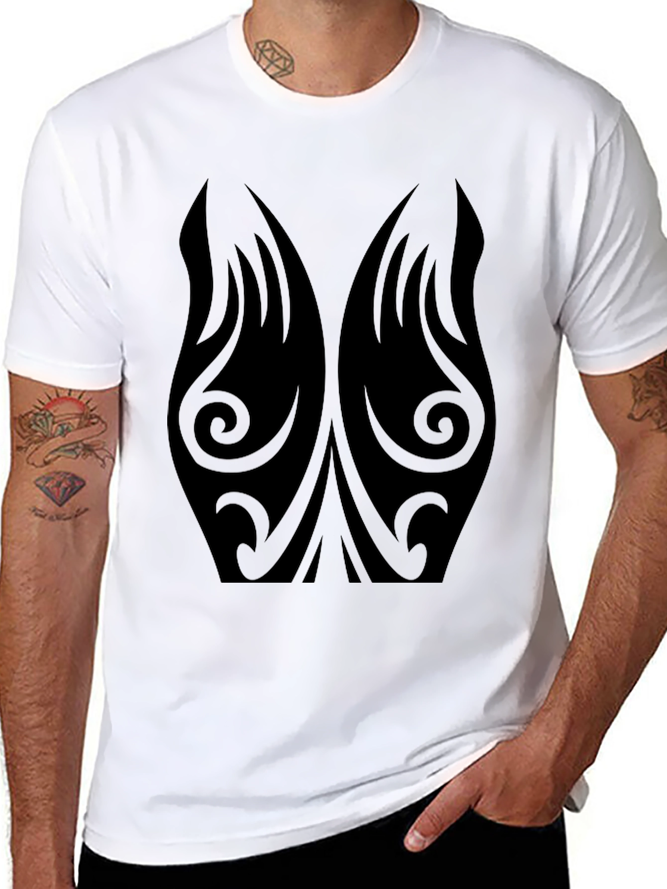Tribal Tattoo Design Black T-Shirt