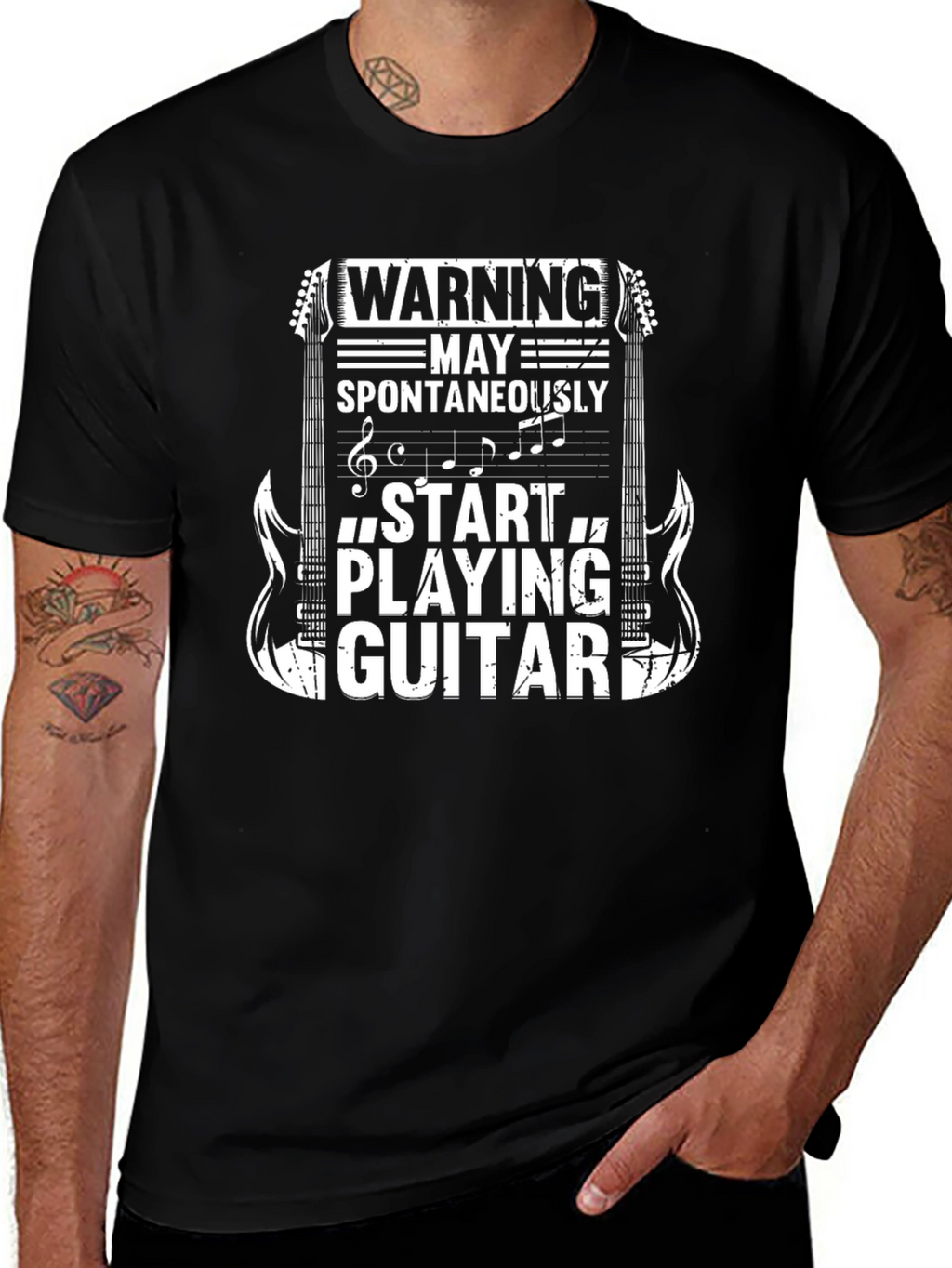 Warning May Spontaneously Play Guitar T-Shirt