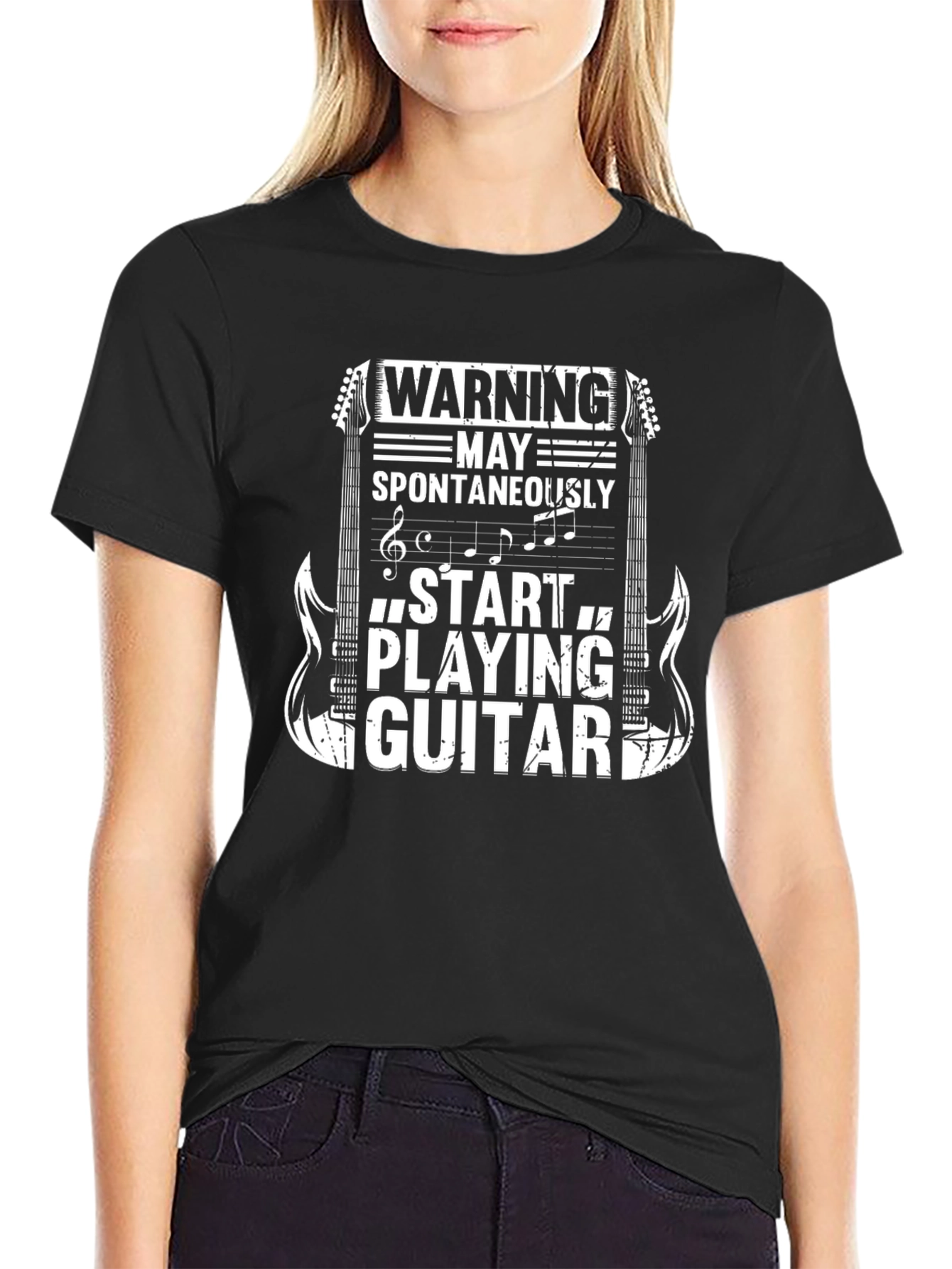Warning May Spontaneously Play Guitar T-Shirt