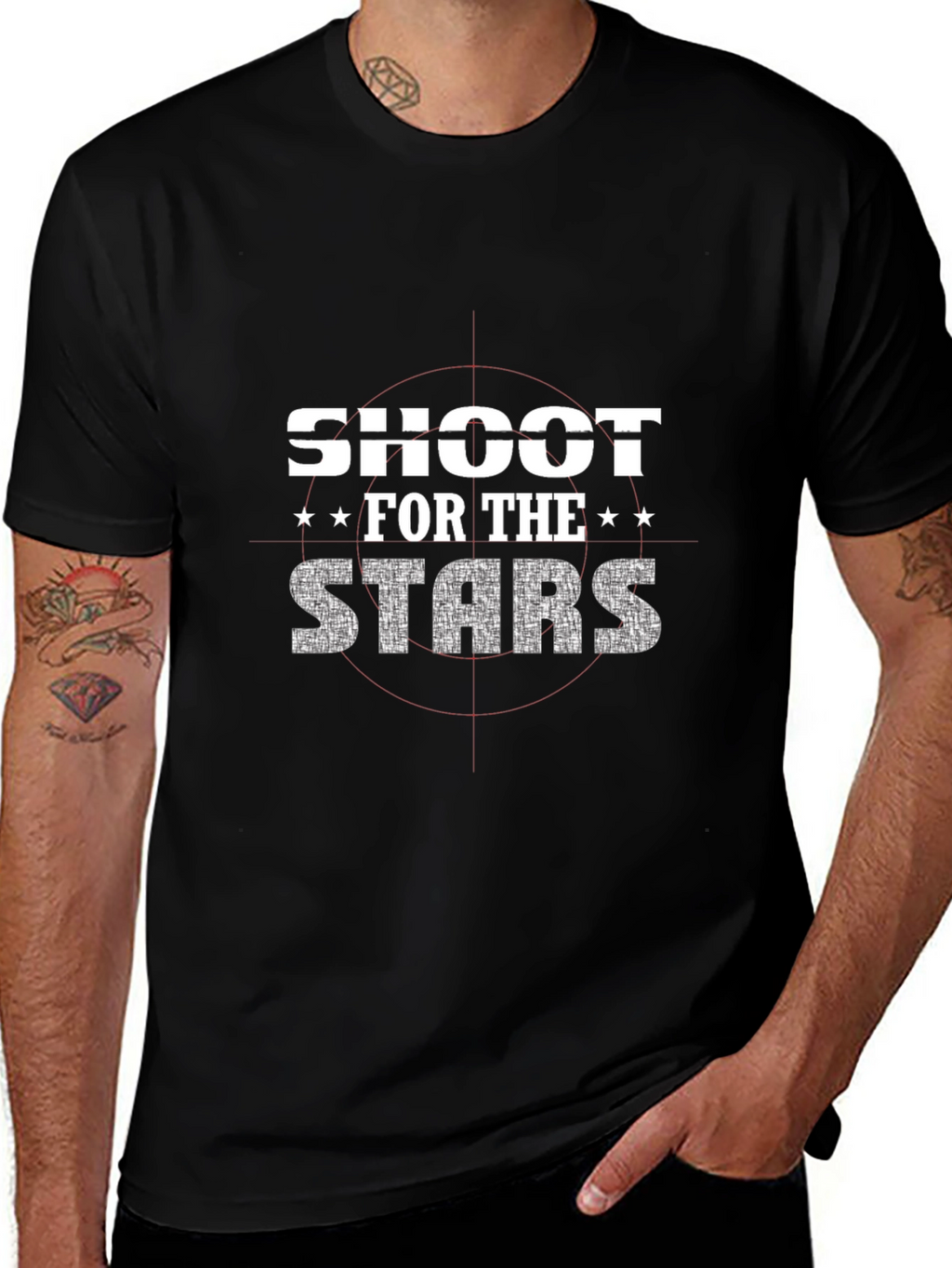 Shoot for the Stars Graphic Tee - Black