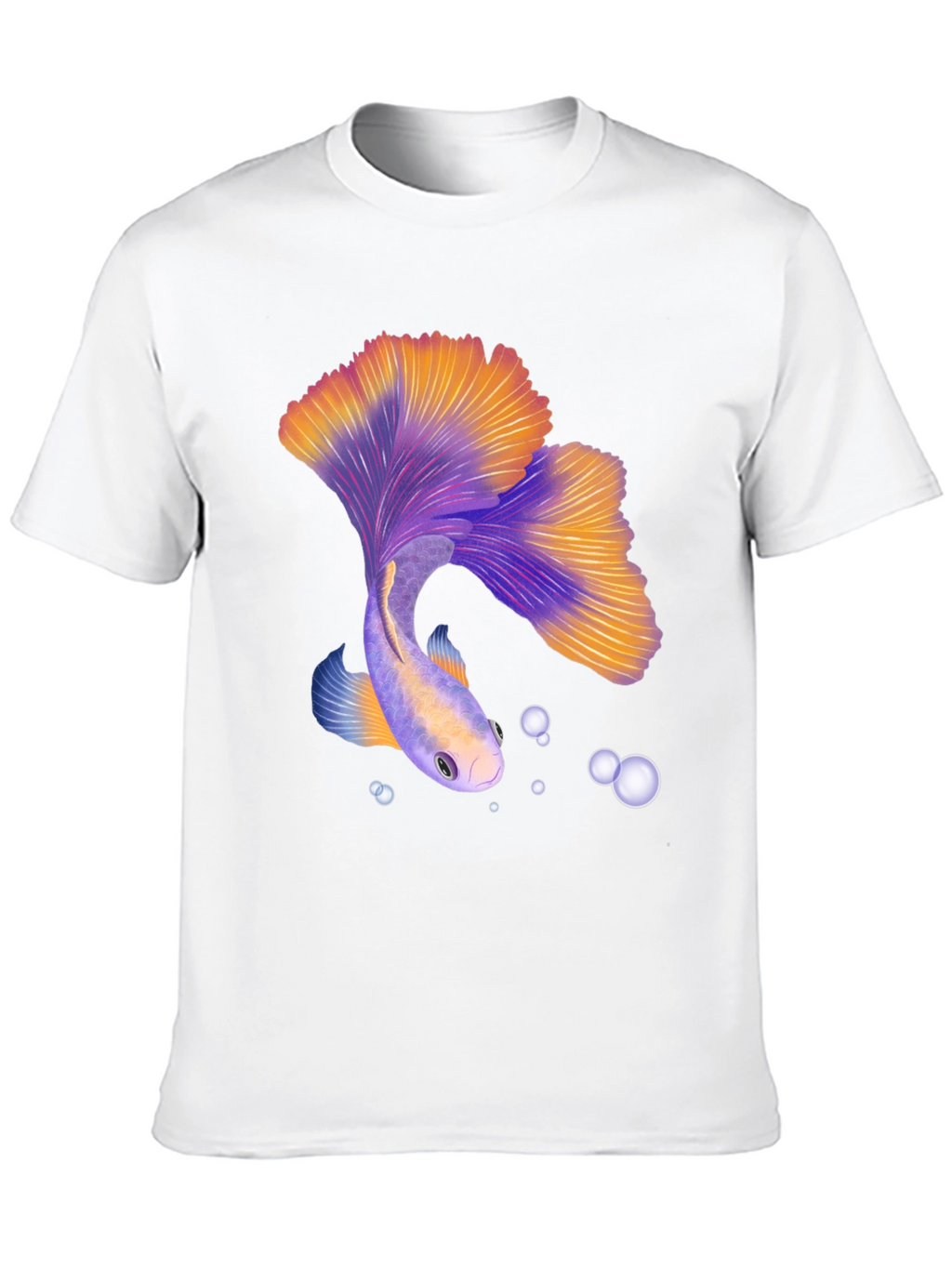 Betta Fish Graphic Tee - Black Casual T-Shirt
