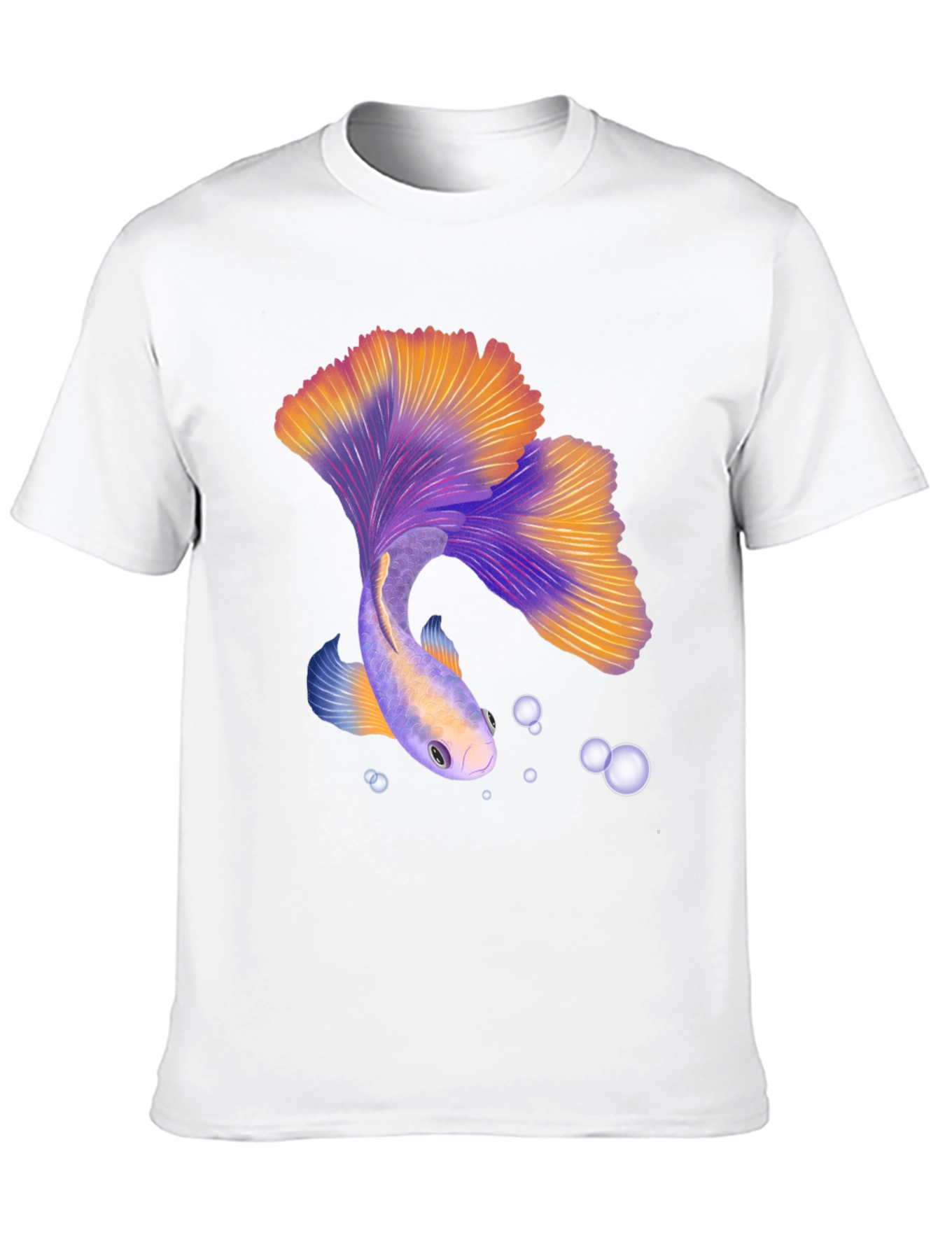 Betta Fish Graphic Tee - Black Casual T-Shirt