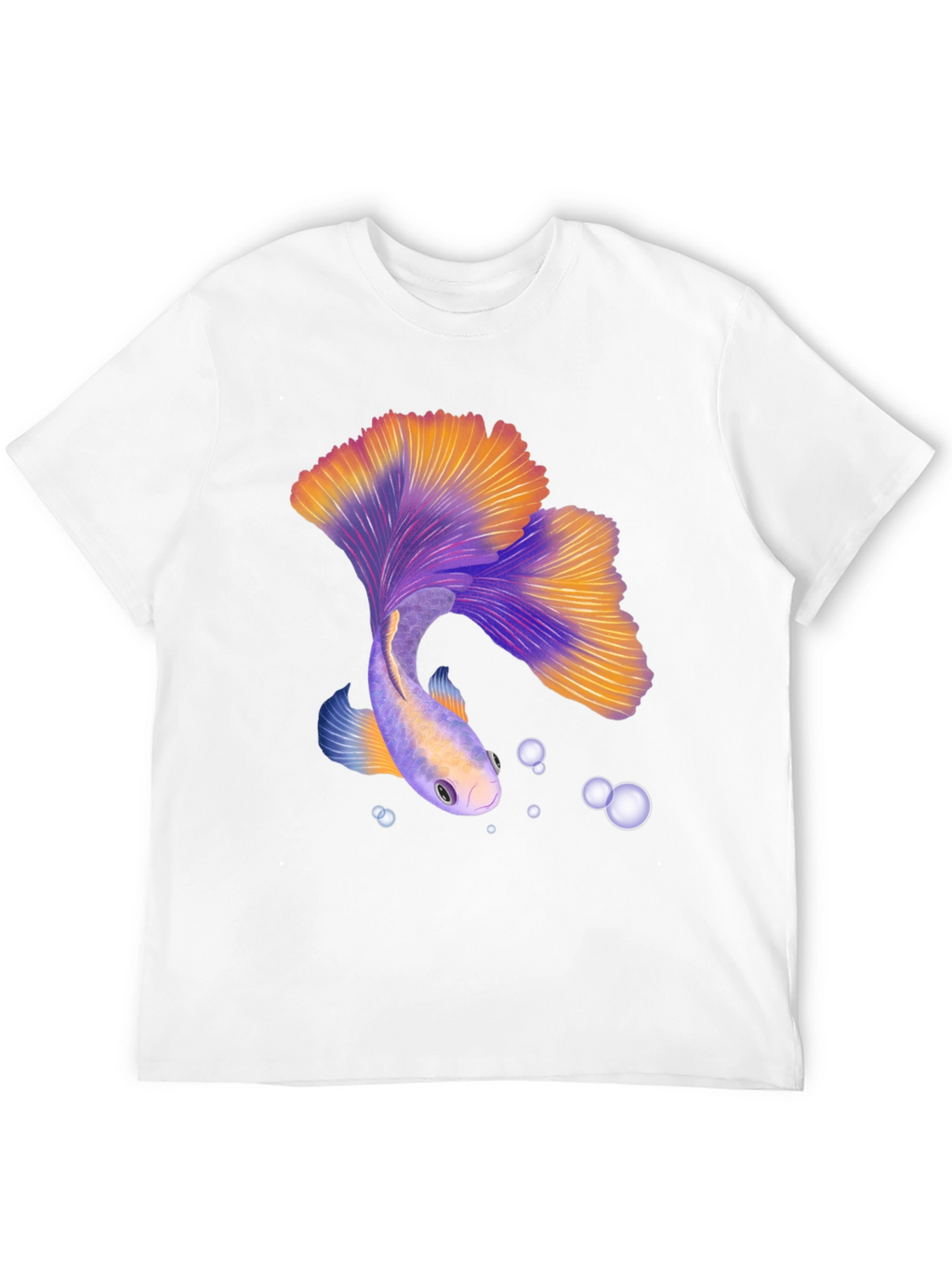 Betta Fish Graphic Tee - Black Casual T-Shirt
