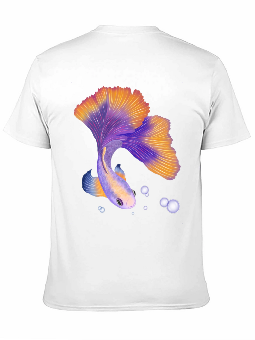 Betta Fish Graphic Tee - Black Casual T-Shirt