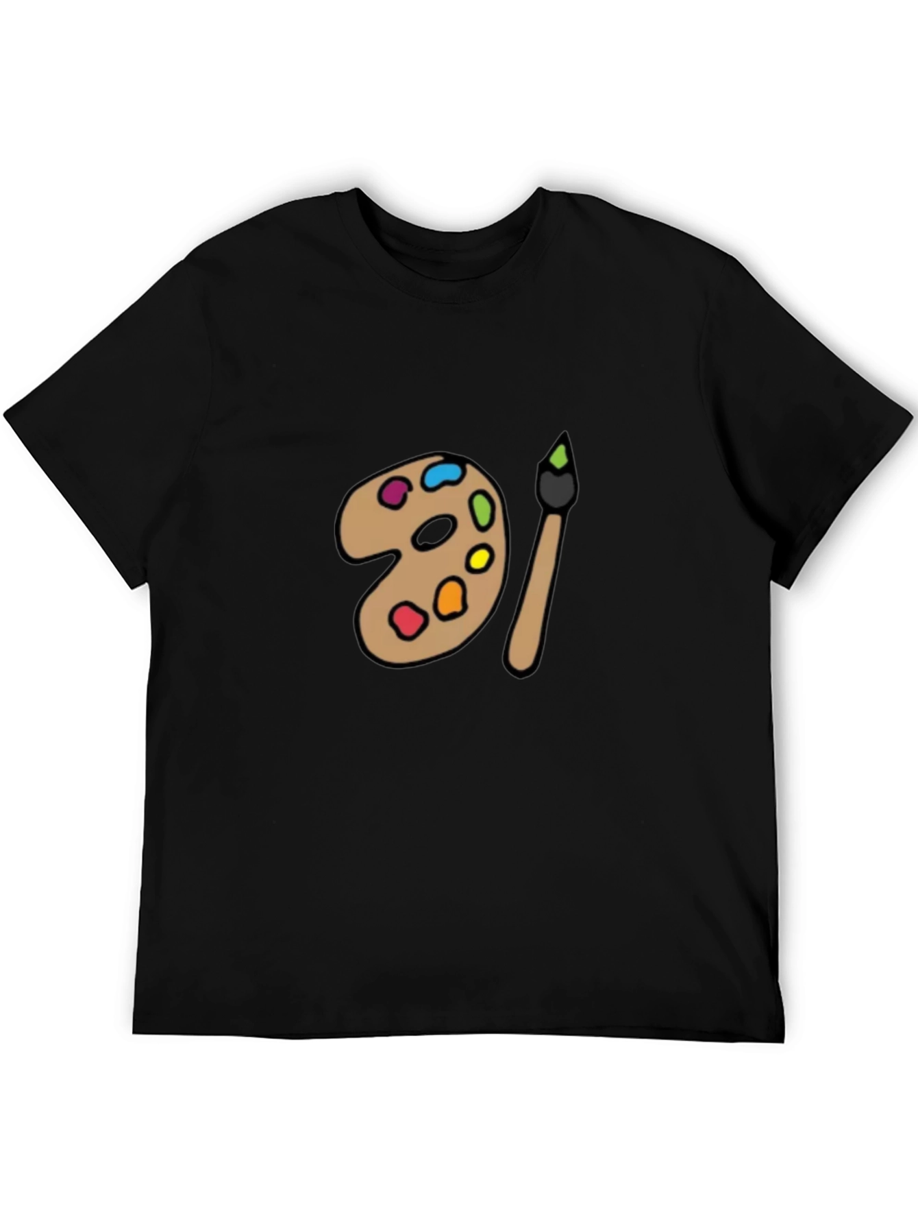 Artist Palette Graphic Tee - Black Cotton Shirt