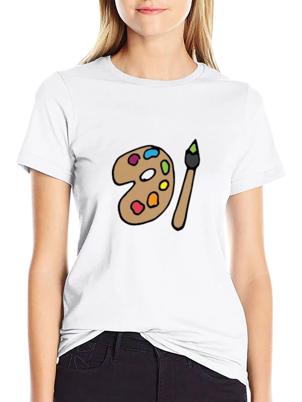 Artist Palette Graphic Tee - Black Cotton Shirt