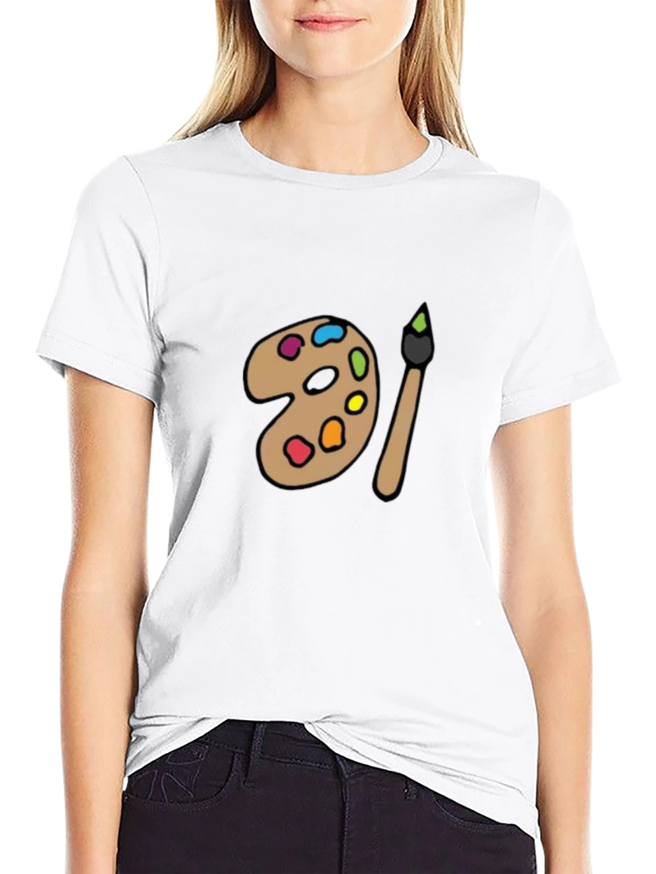 Artist Palette Graphic Tee - Black Cotton Shirt