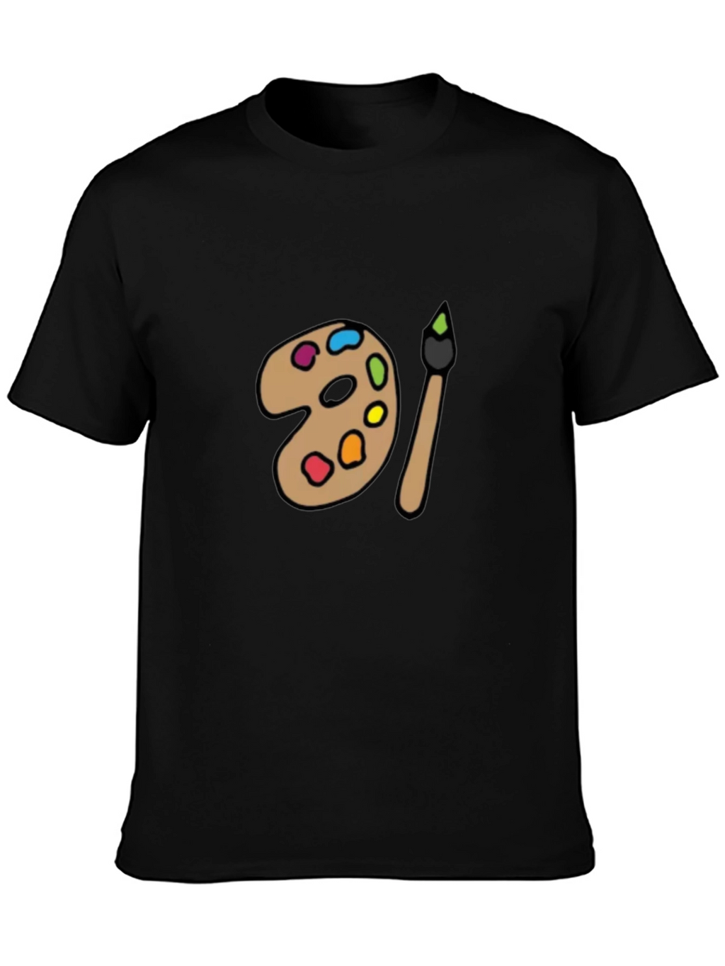 Artist Palette Graphic Tee - Black Cotton Shirt