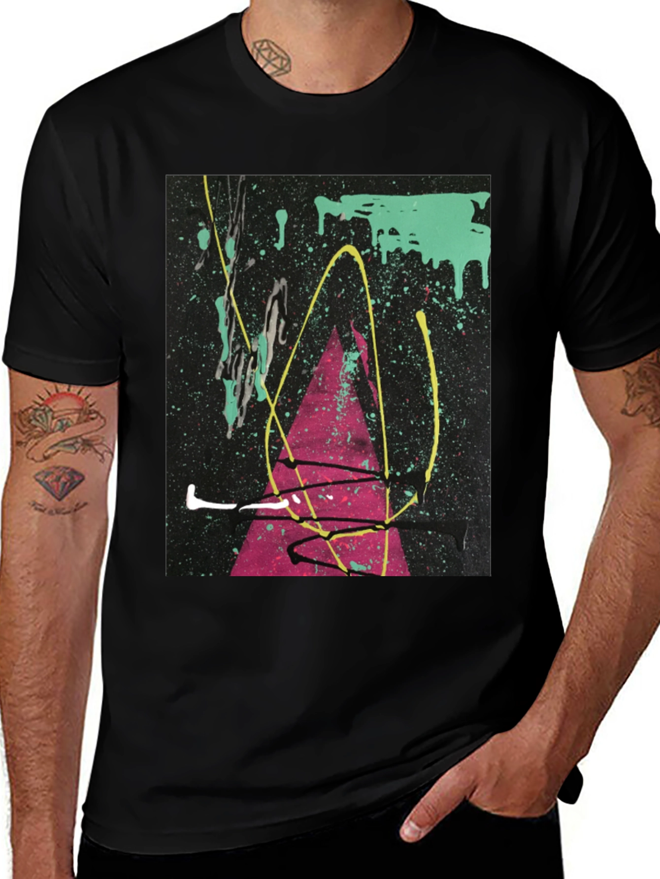 Abstract Art Splatter T-Shirt - Modern Graphic Tee
