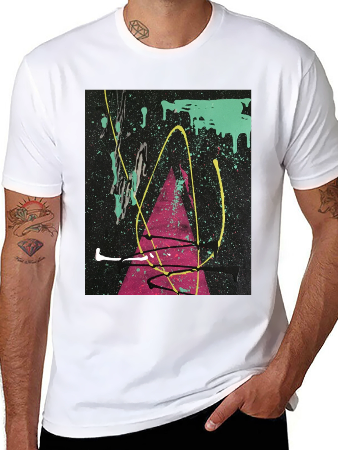 Abstract Art Splatter T-Shirt - Modern Graphic Tee