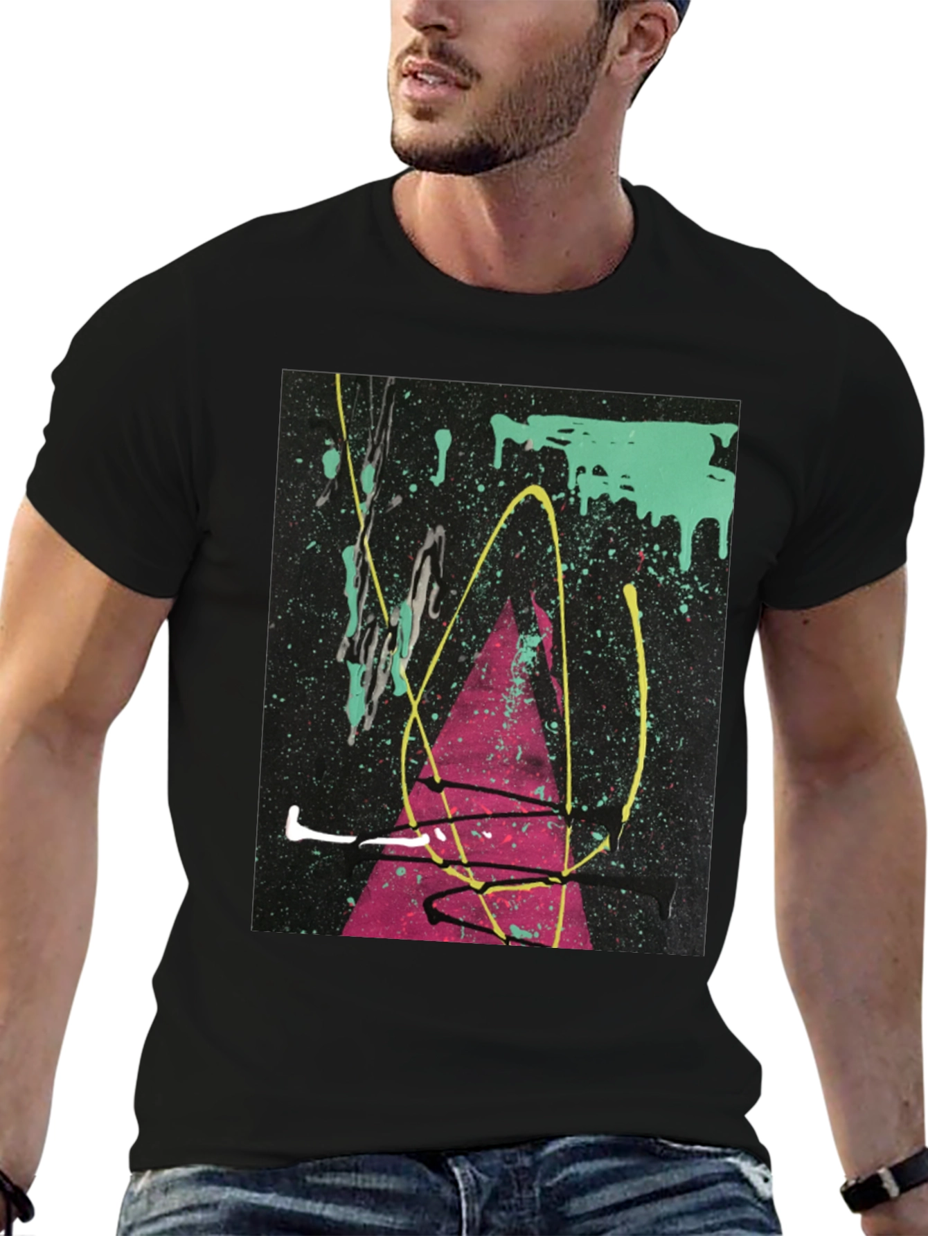 Abstract Art Splatter T-Shirt - Modern Graphic Tee
